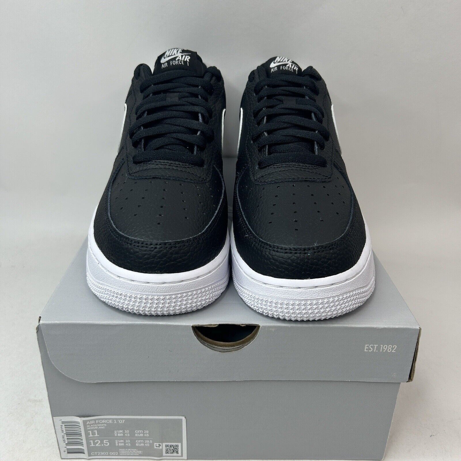 Nike Nike Air Force 1 '07 Low “Black White” 2024 Size US 11 / EU 44 - 2 Thumbnail