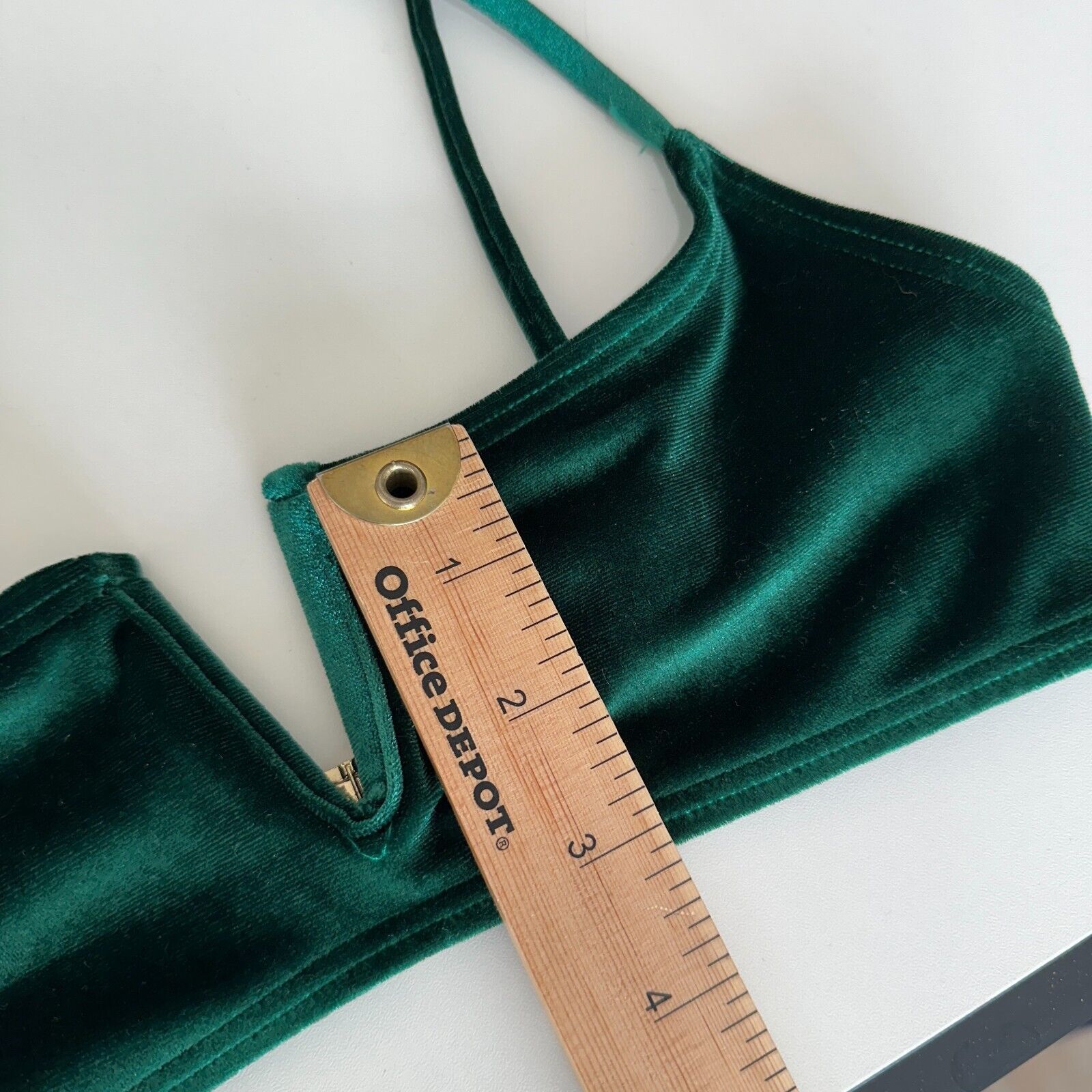 Other South Beach Green Velvet V-Cutout Bikini Top Gold Hardware 6 Size S / US 4 / IT 40 - 10 Thumbnail