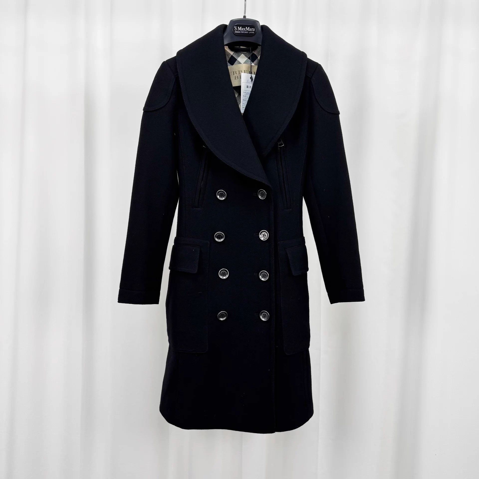 Burberry Burberry Double Breasted Wool Coat UK4 99 New No Belt Size XS / US 0-2 / IT 36-38 - 1 Thumbnail