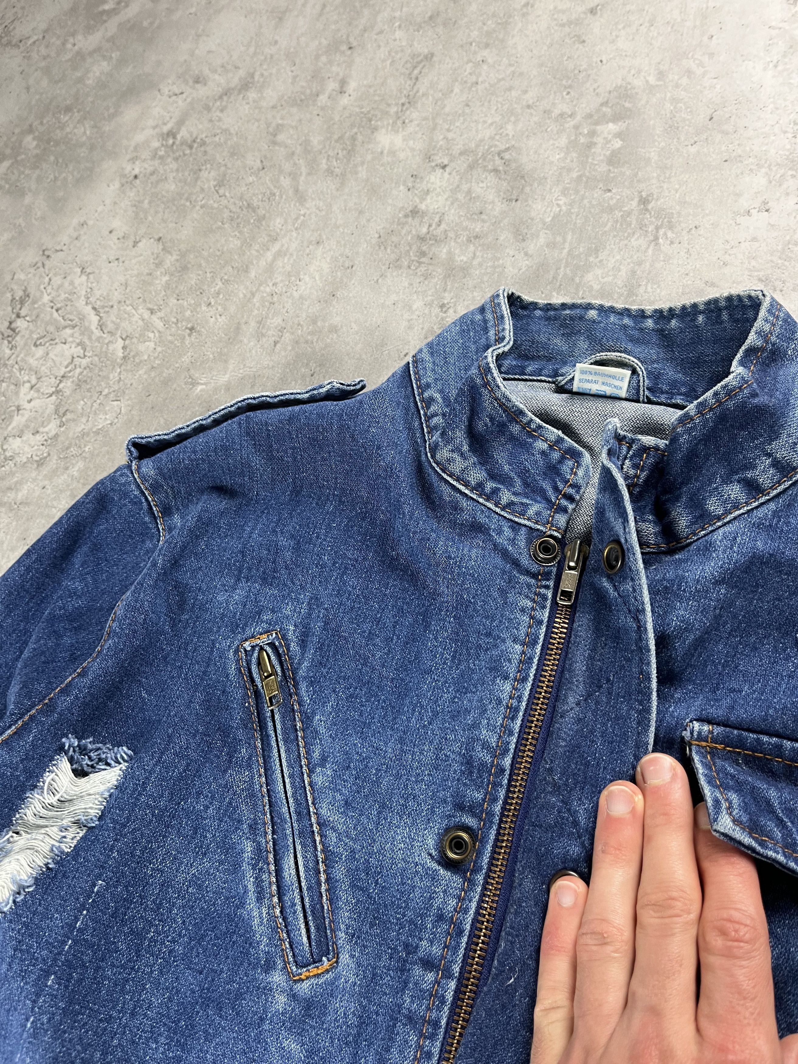Japanese Brand Japanese Archive Distressed Denim Biker Jacket Size US M / EU 48-50 / 2 - 4 Thumbnail