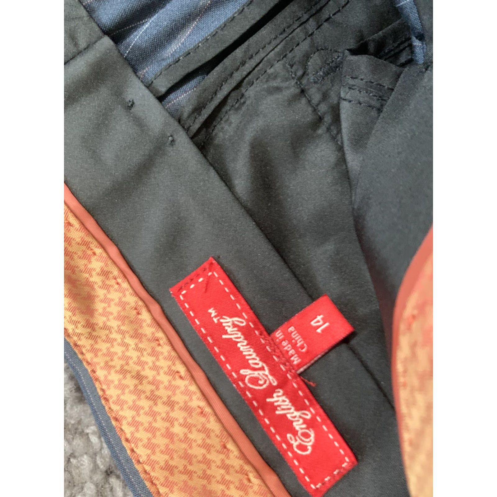 English Laundry English Laundry Women Navy Blue Striped Casual Pants 14 Polyester Rayon Cotton Slim Skinny Size 36" / US 14 / IT 50 - 3 Thumbnail
