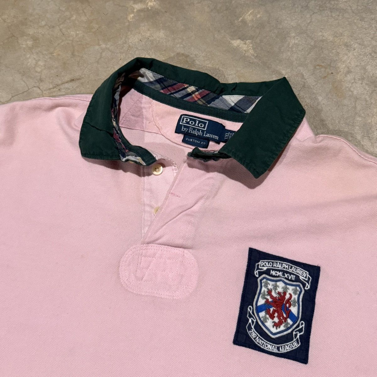 Polo Ralph Lauren Vintage 2000s Polo Ralph Lauren Rugby Collared Shirt Pink Size US XXL / EU 58 / 5 - 4 Thumbnail