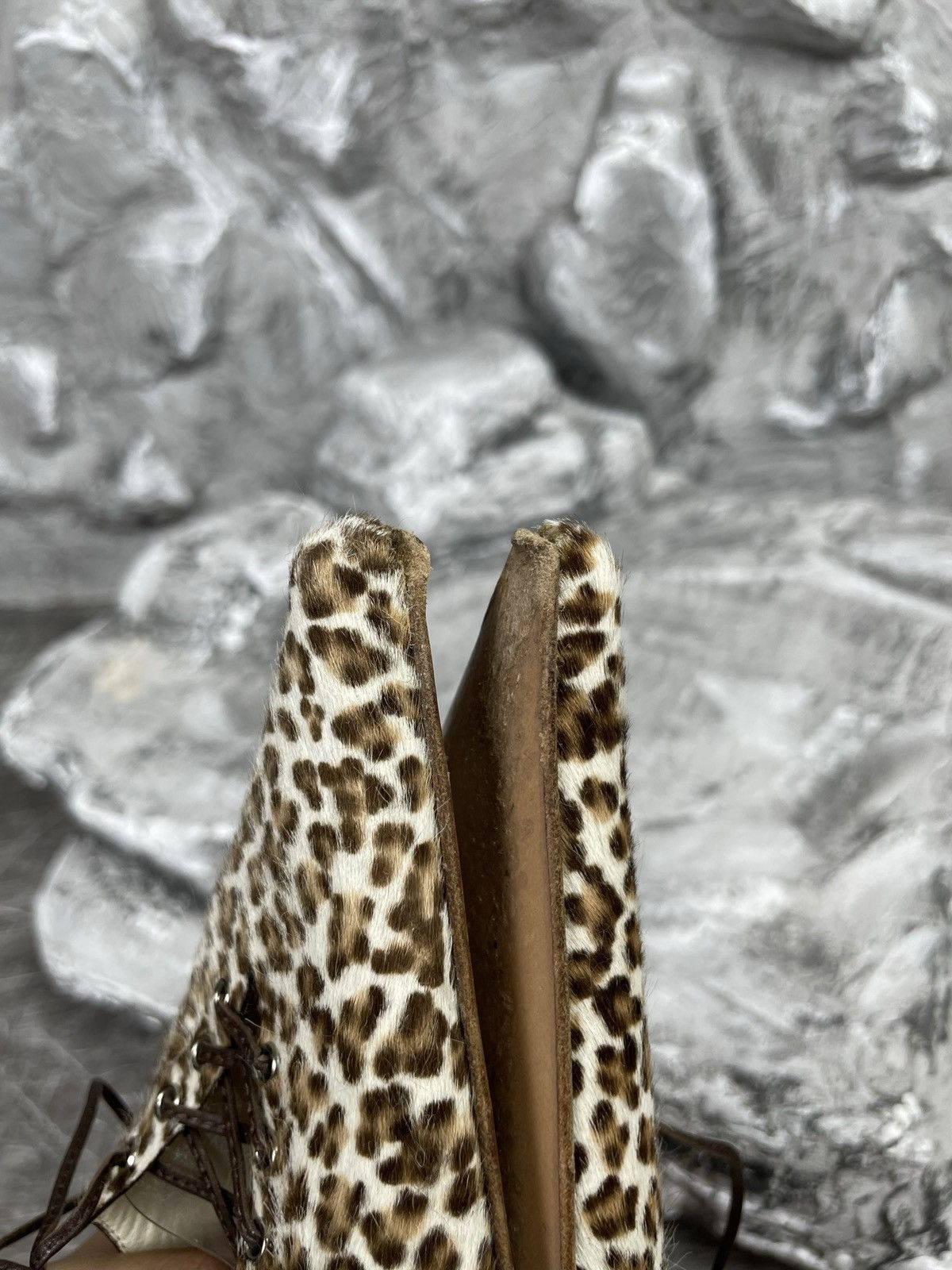 Designer Pile Leopard Winklepickers Mules Heels Prada Style Size US 9 / IT 39 - 12 Thumbnail