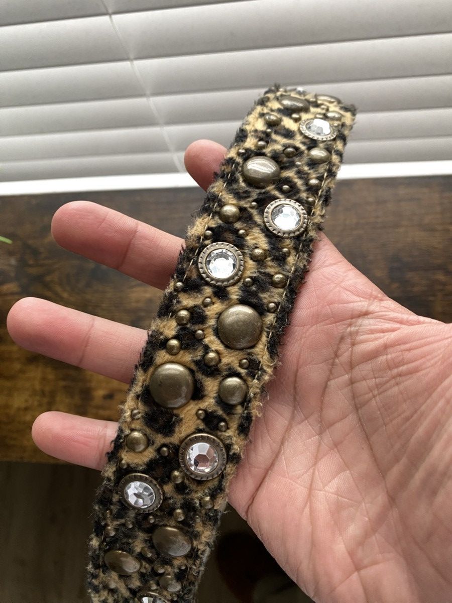 Other Y2K Black Leopard Crystal Studded Belt Size ONE SIZE - 5 Thumbnail