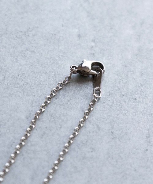 Number nine ROUND LOGO STONE CHARM NECKLACE