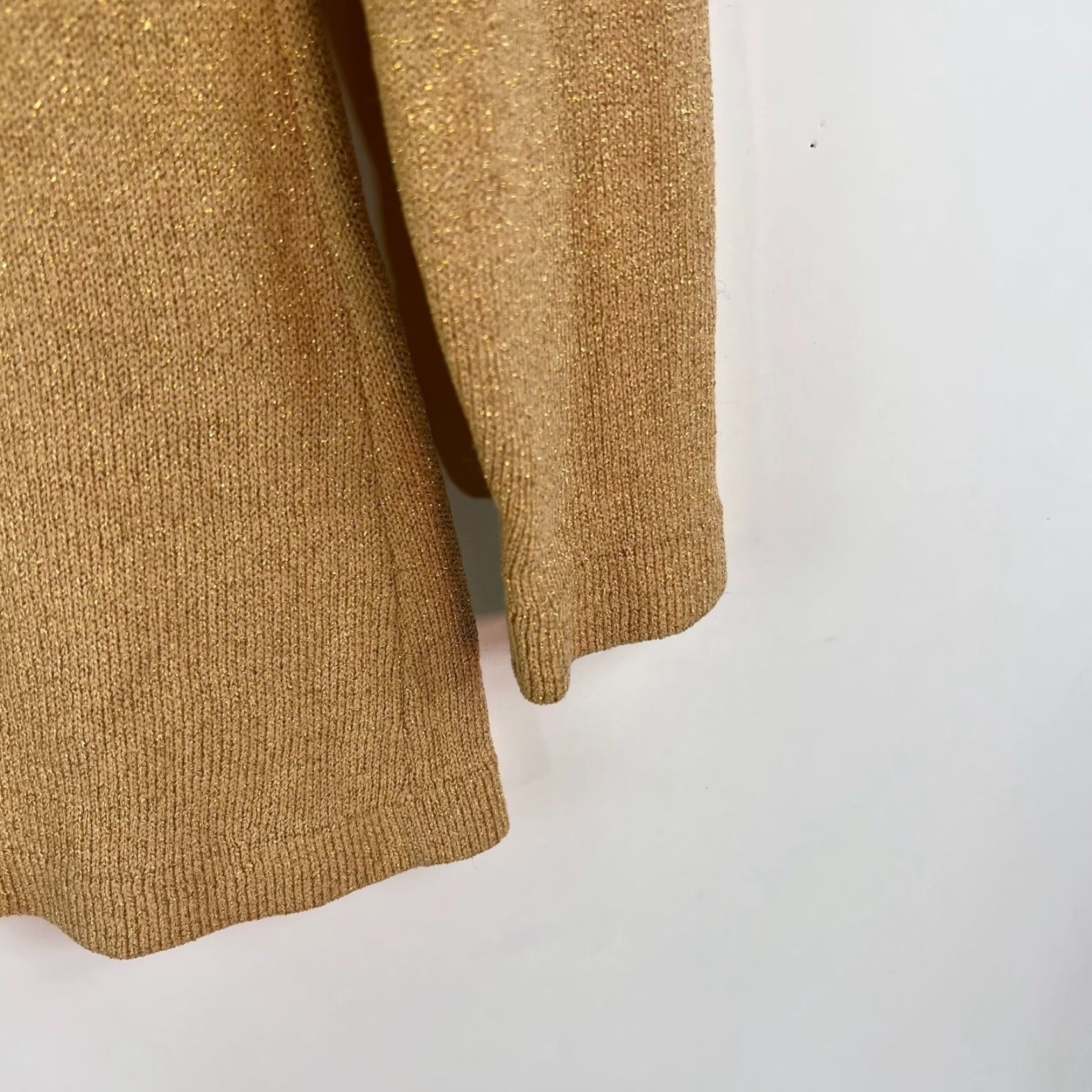 Vintage St John Cashmere Wool High Neck Sweater Petite 6P Beige Long Sleeve Pullover Womens Size M / US 6-8 / IT 42-44 - 3 Thumbnail