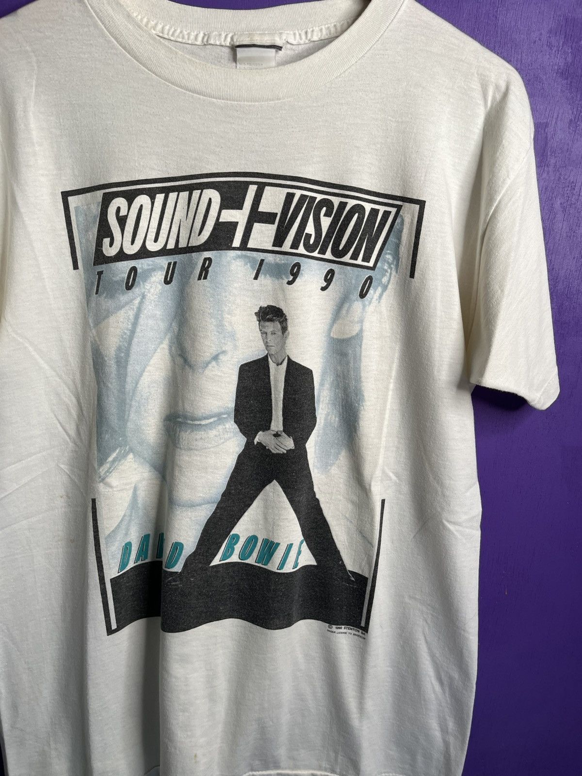 Band Tees × Vintage Vintage 1990 David Bowie sound and vision tour t-shirt Size US L / EU 52-54 / 3 - 3 Thumbnail