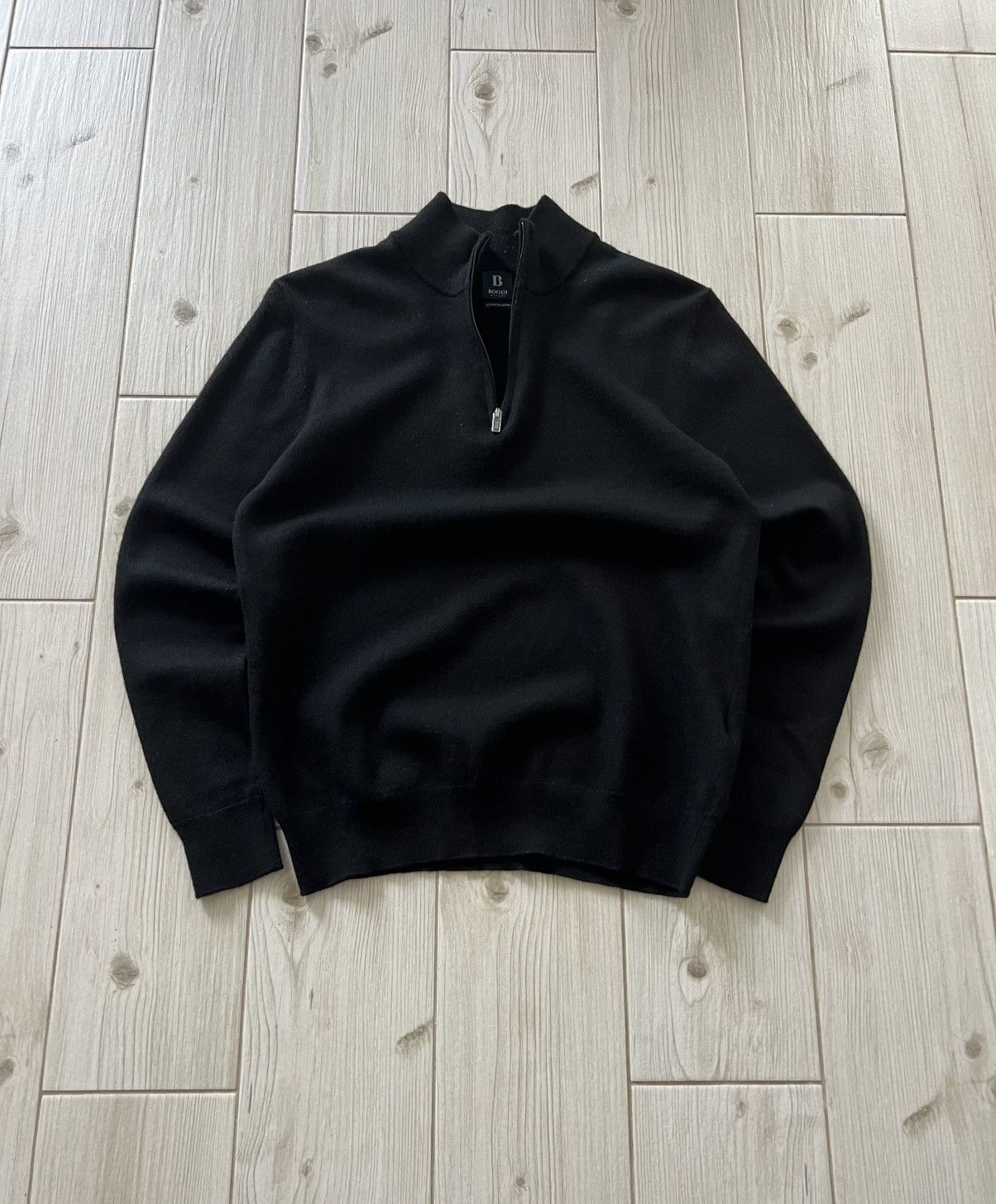 Boggi Boggi Milano Men’s Black Wool Crewneck Jumper Medium Size US M / EU 48-50 / 2 - 2 Thumbnail