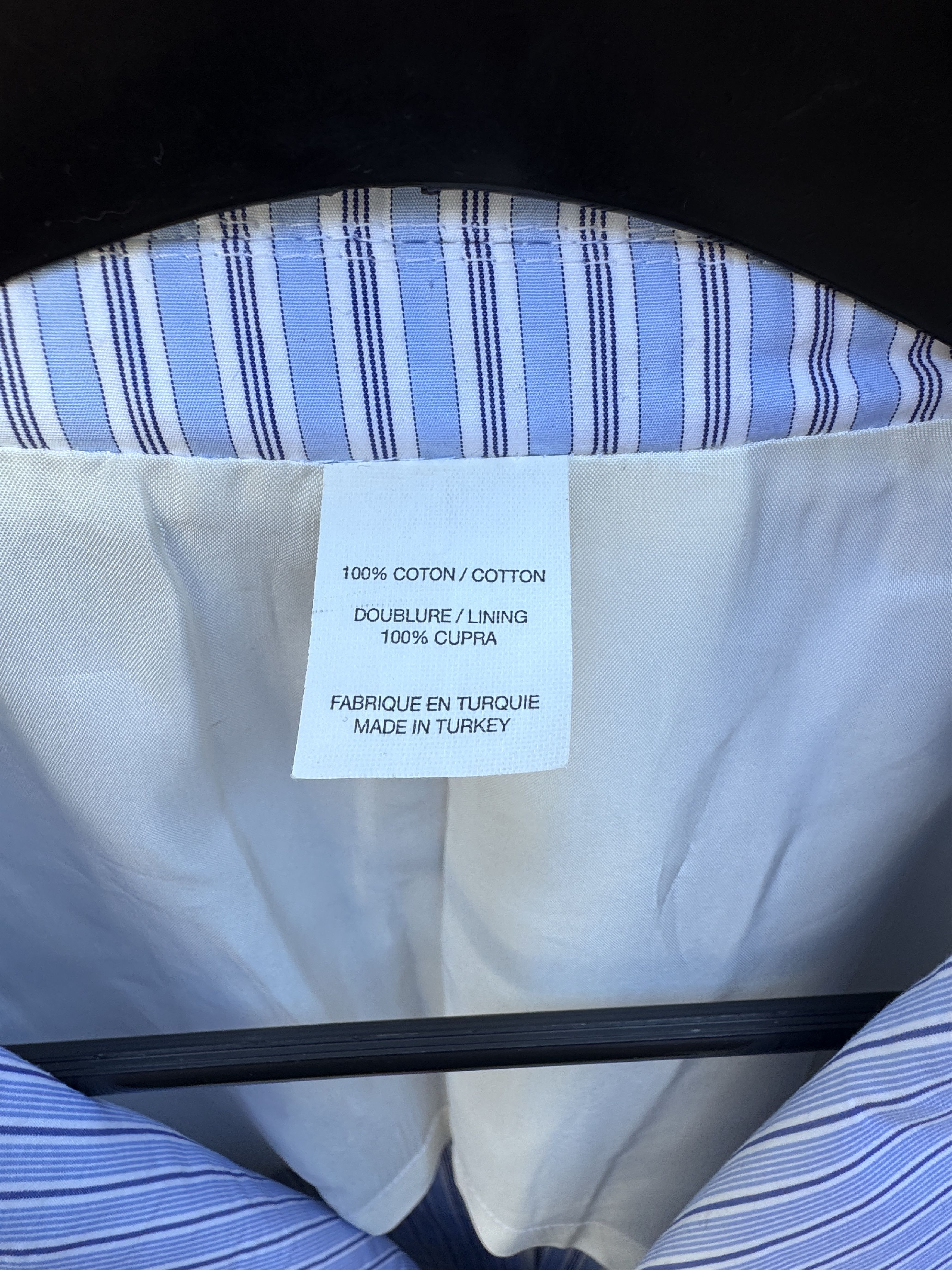 Comme des Garcons COMME des GARCONS SHIRT Blue White Striped Cotton Blazer S Size 48S - 12 Thumbnail