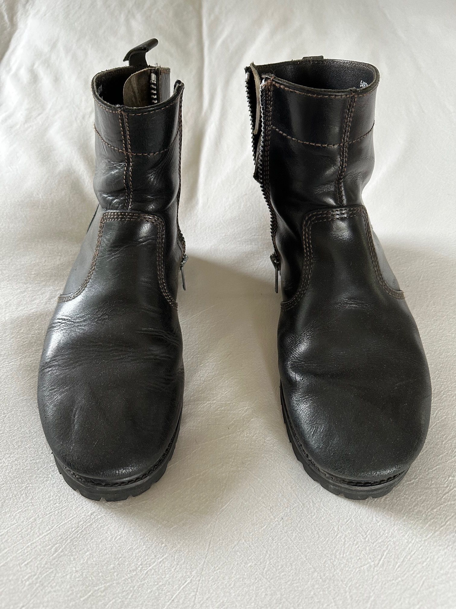 Unknown London Black leather zip up boots, Men's 12US Size US 12 / EU 45 - 1 Thumbnail