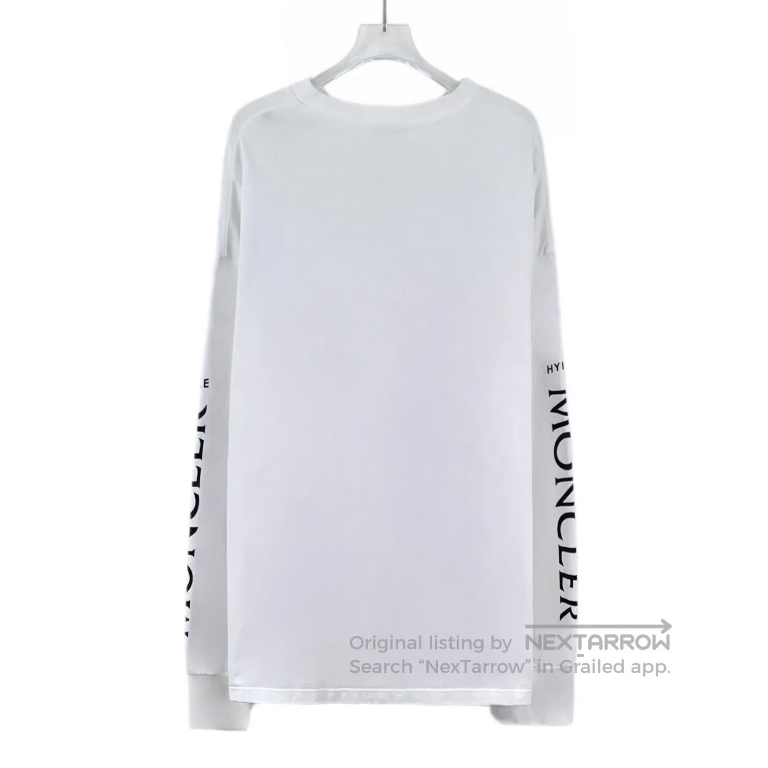 Moncler Moncler White side logo letter print cotton round neck lon Size US XL / EU 56 / 4 - 2 Thumbnail