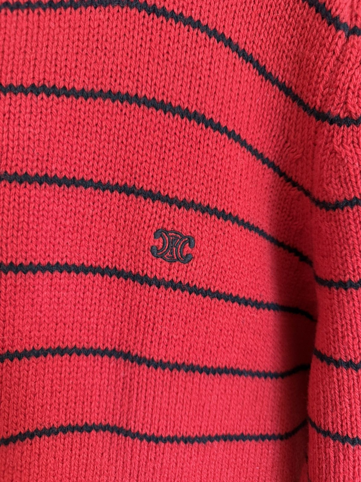Celine $1.2k Celine red black stripe 💯% wool crew sweater S Hedi Size US S / EU 44-46 / 1 - 8 Thumbnail