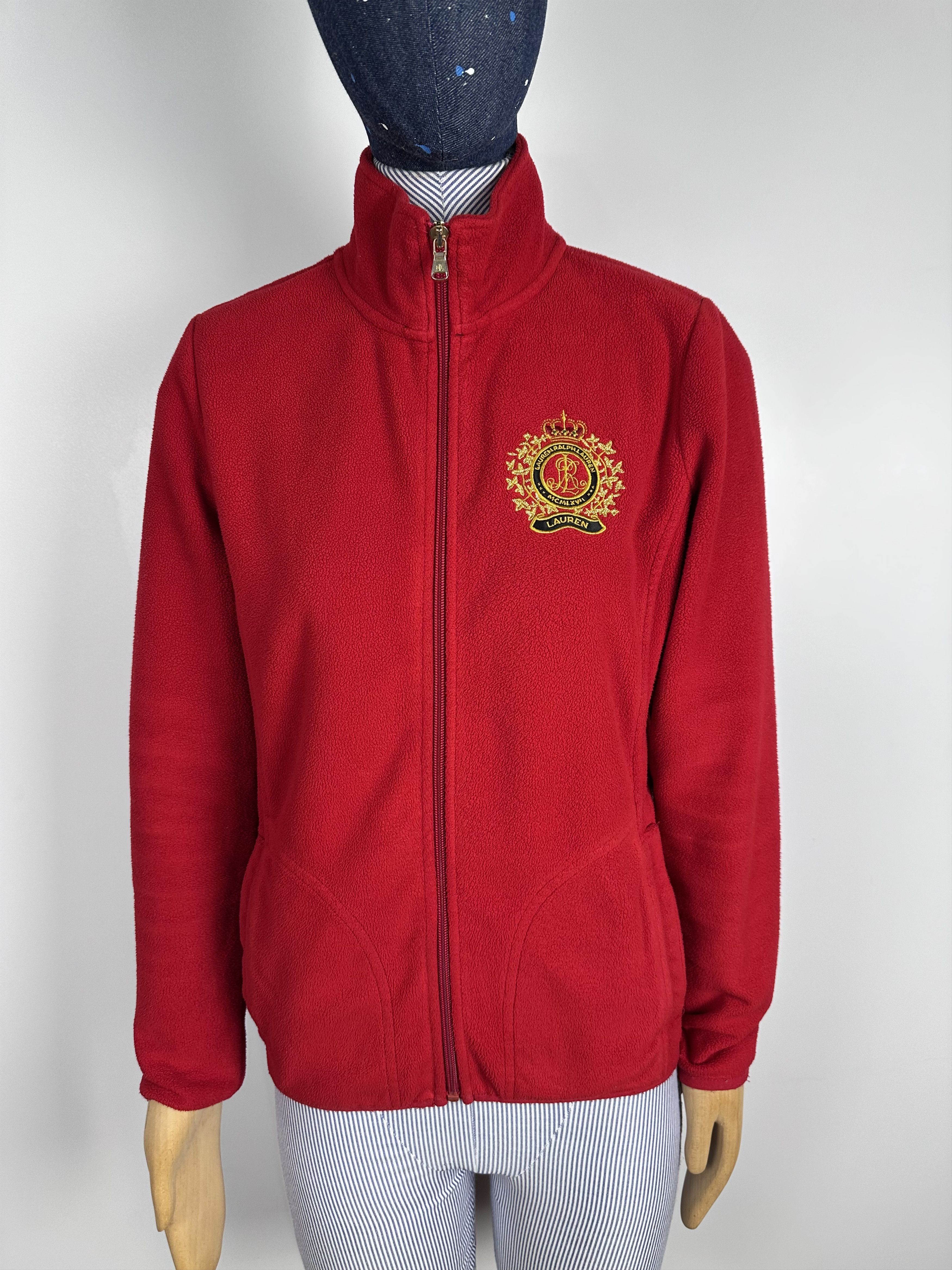 Lauren Ralph Lauren × Ralph Lauren Lauren Ralph Lauren Jacket Red Fleece Full Zip Embroidered Size S / US 4 / IT 40 - 2 Thumbnail