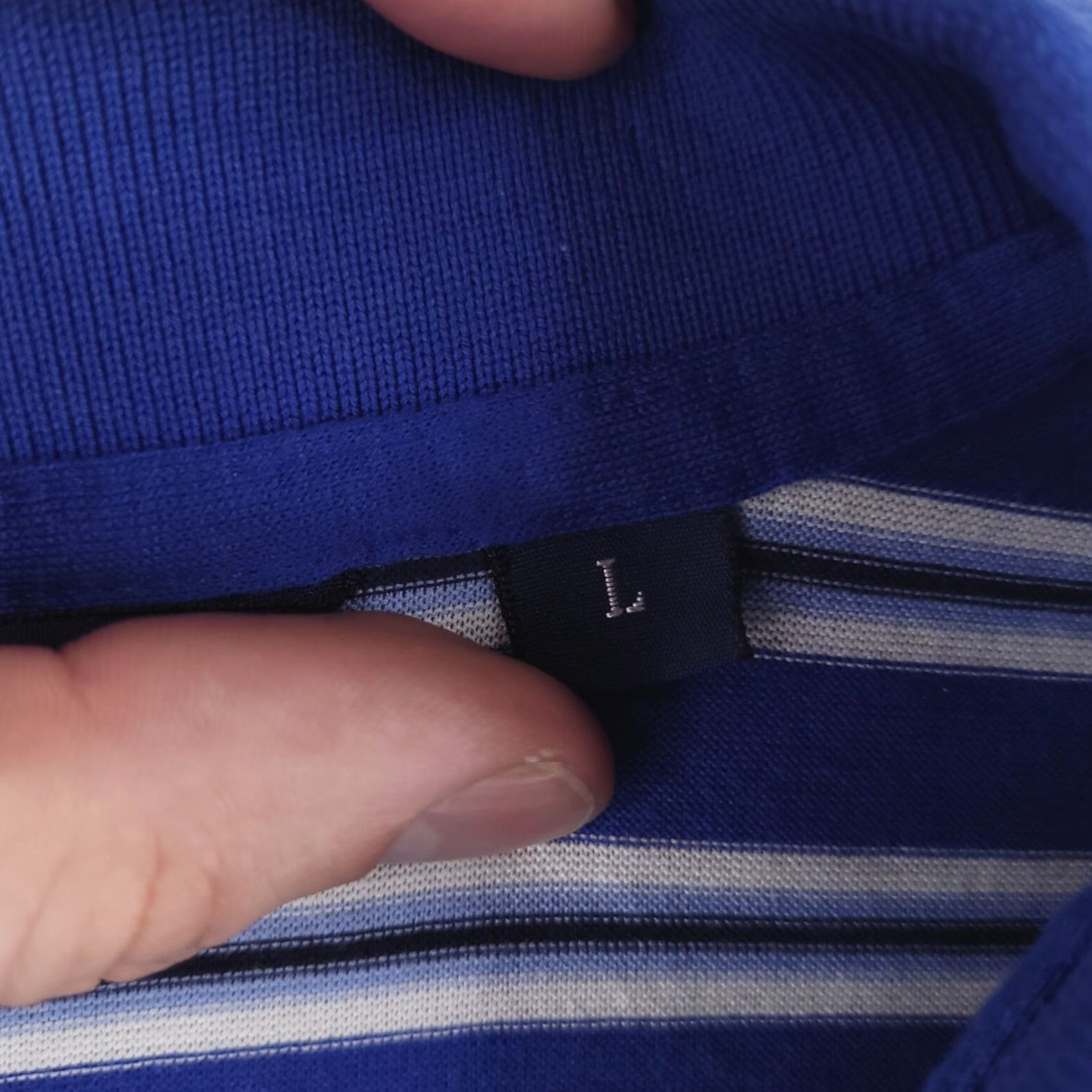 Polo Ralph Lauren Polo Golf Shirt Mens Large Blue Stripe Polo Pima Cotton Relaxed Fit Size US L / EU 52-54 / 3 - 3 Thumbnail