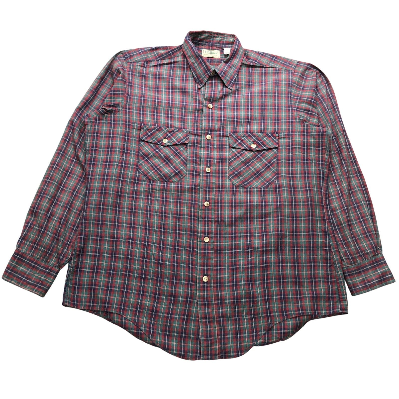 L.L. Bean Vintage 80s LL Bean Tartan Plaid Flannel Shirt Men L Red Size US L / EU 52-54 / 3 - 1 Thumbnail
