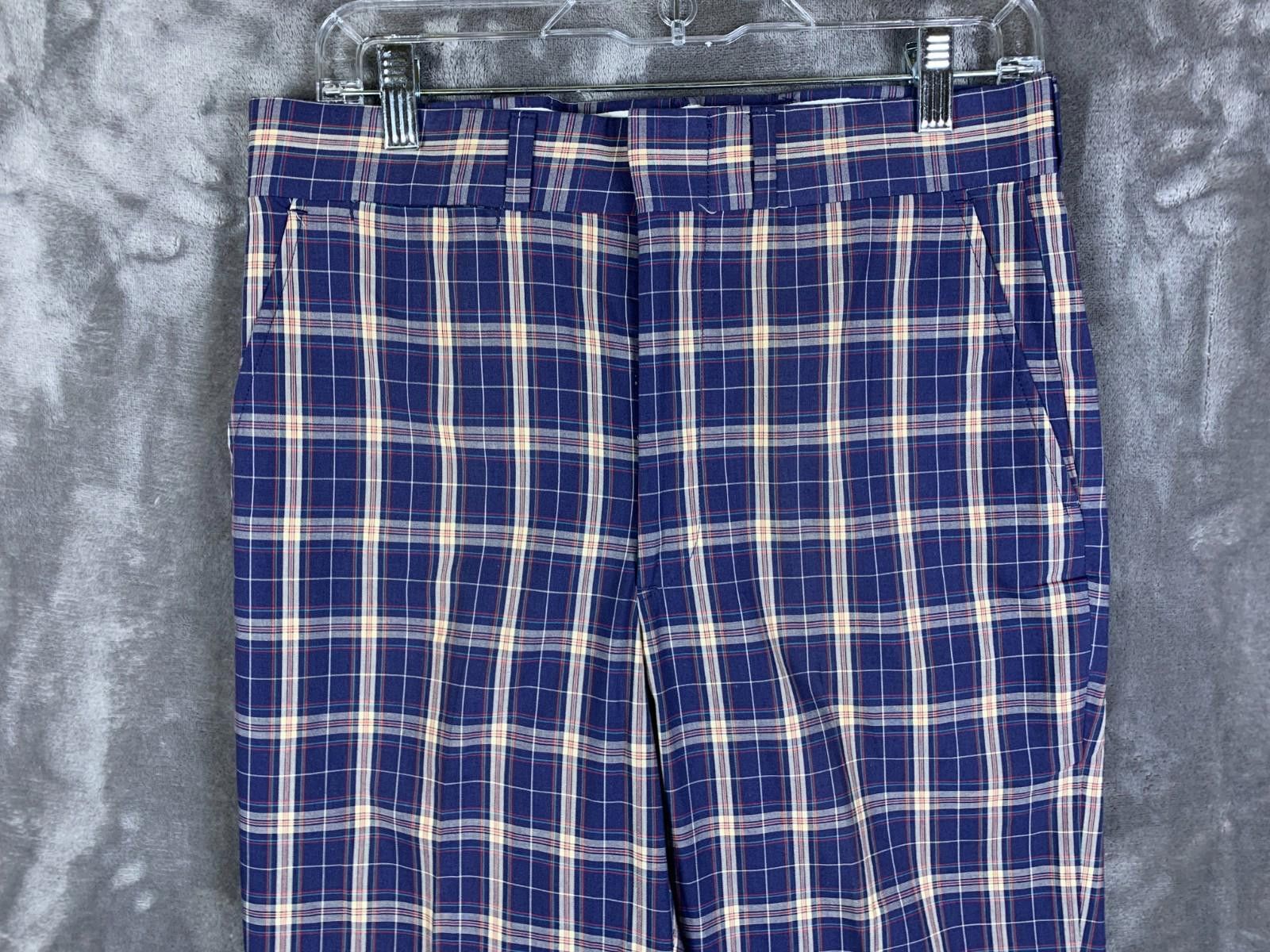 Brooks Brothers Vintage Brooks Brothers Hi Waist Dress Pants Blue Plaid (282 Size US 32 / EU 48 - 4 Thumbnail