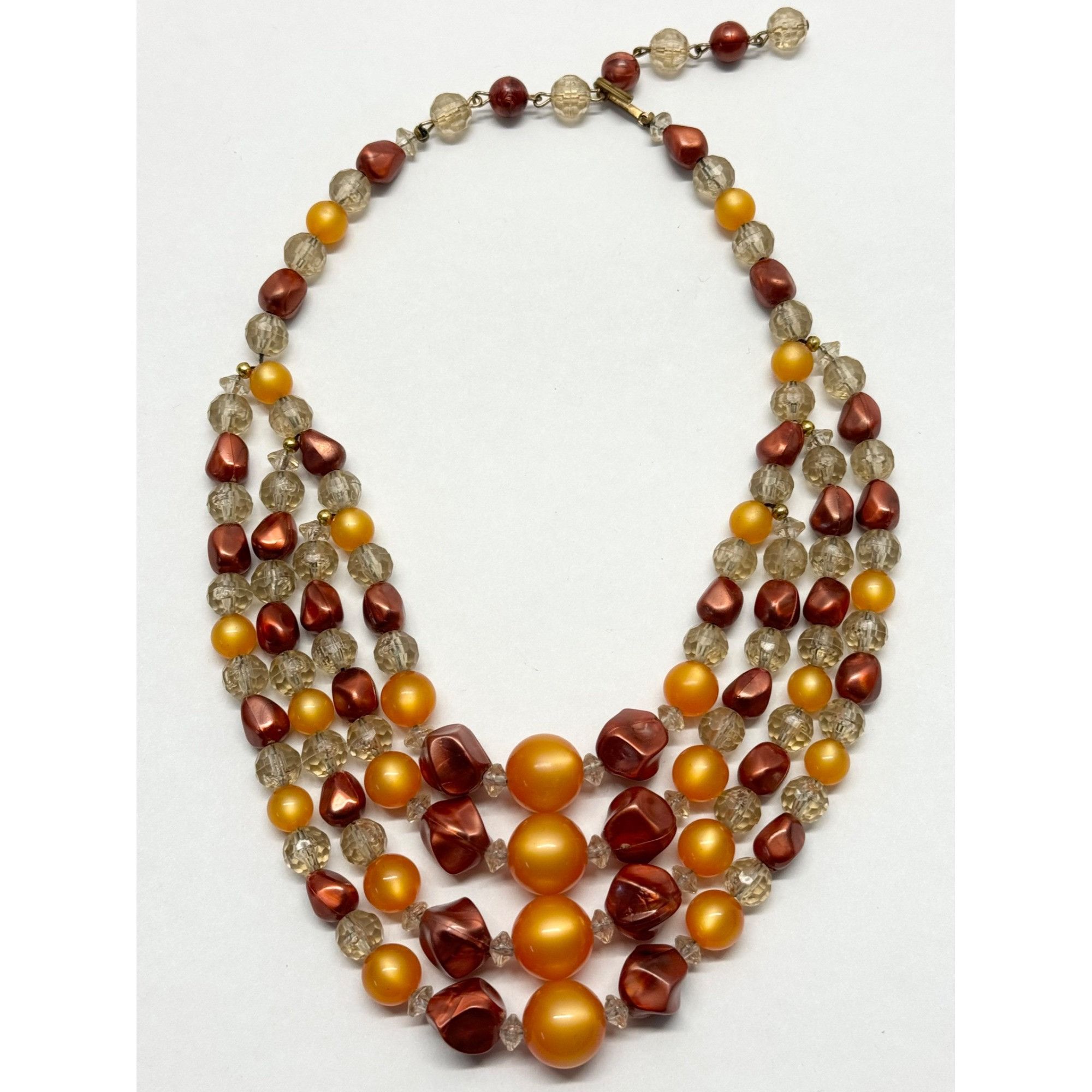 Vintage Vintage four strand beaded orange collar necklace Size ONE SIZE - 5 Thumbnail
