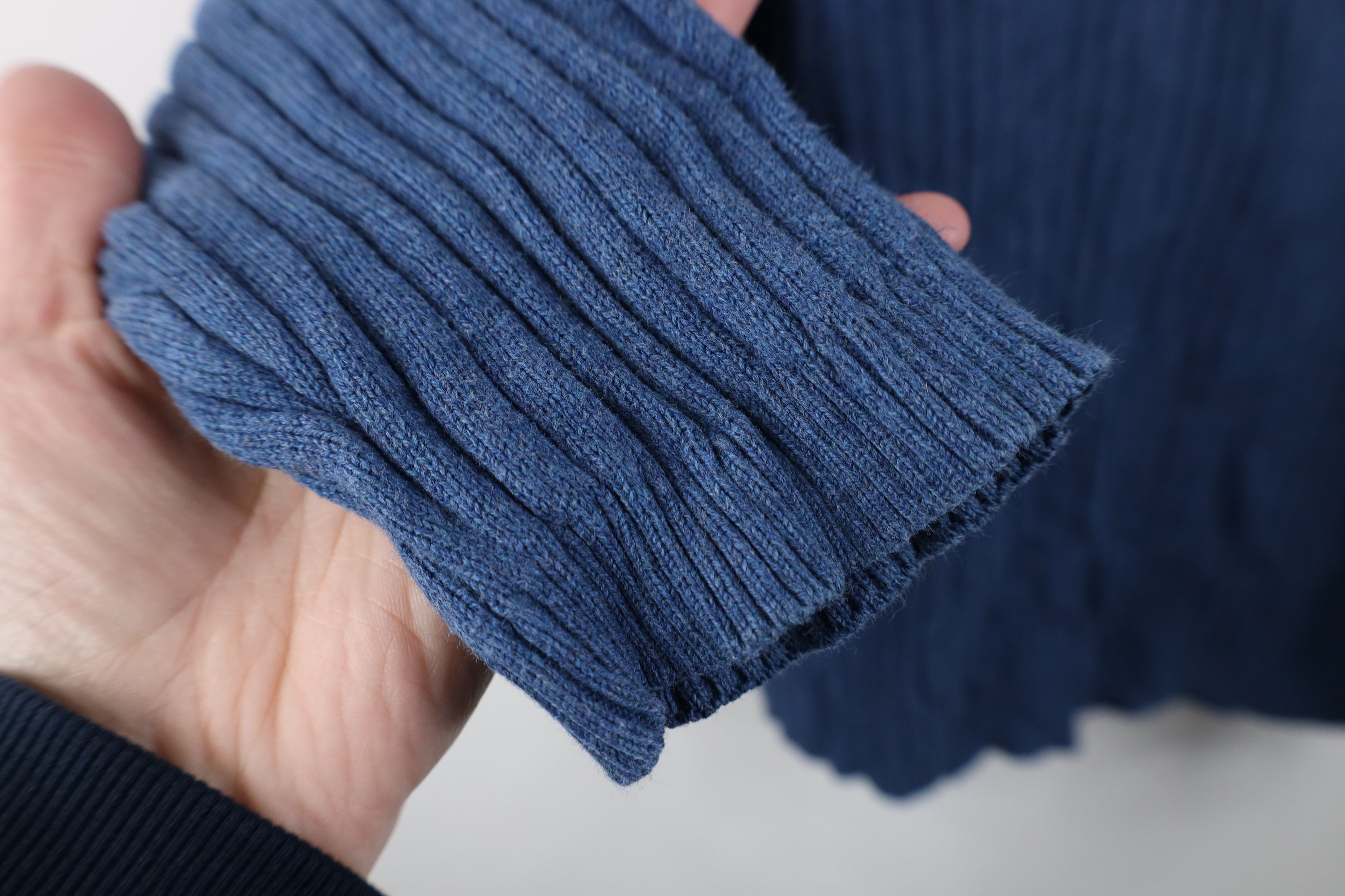 Vintage Vintage 90s Streetwear Ribbed Knit Collared Sweater Blue Size US XL / EU 56 / 4 - 6 Thumbnail