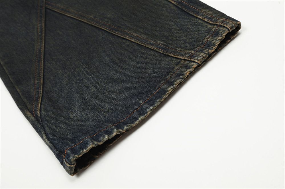 Vintage Men's retro patchwork loose wide-leg flared jeans y2k Size US 32 / EU 48 - 6 Thumbnail