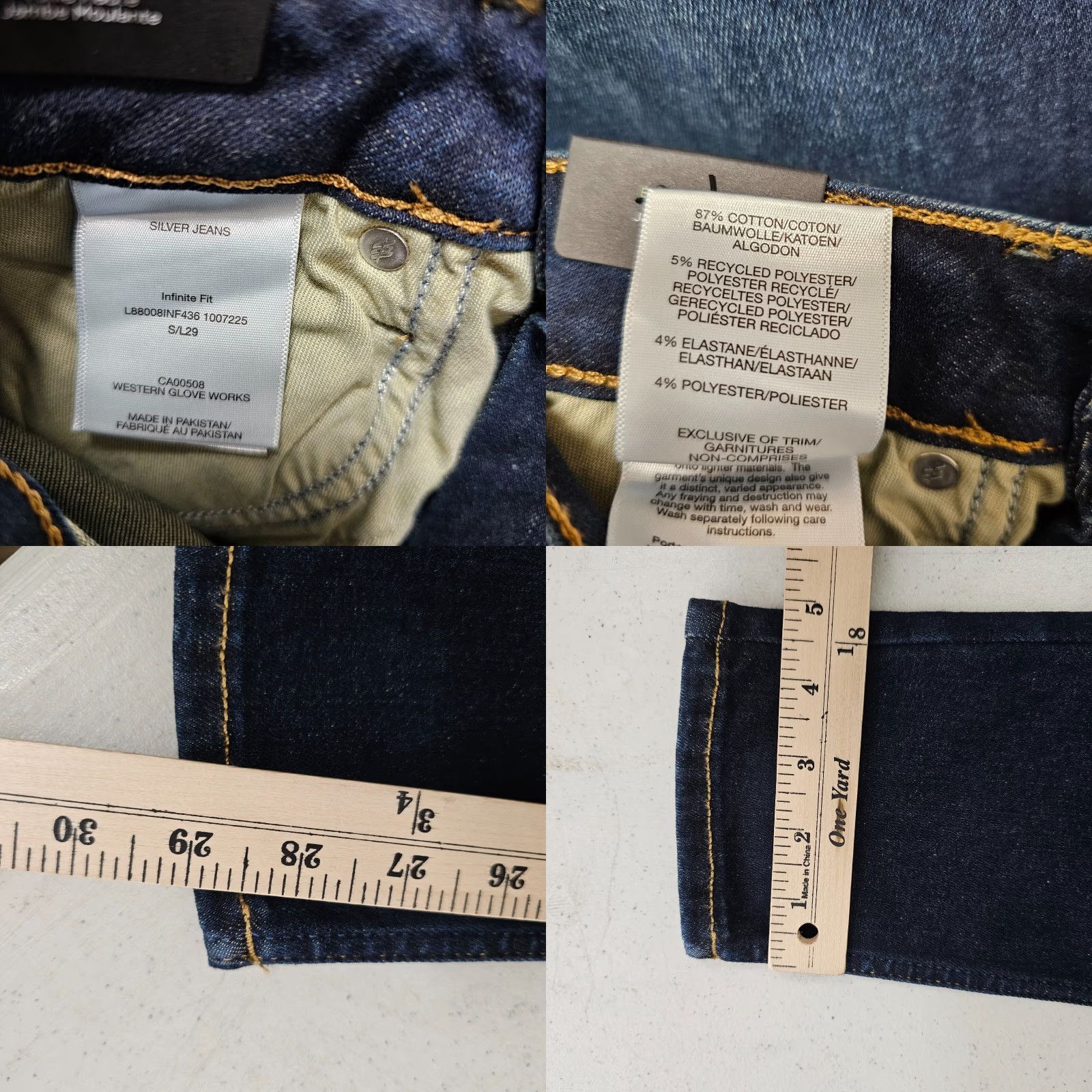 Silver Jeans Co. Silver Jeans Womens Small 29" Infinite Fit High Rise Skinny Leg Stretch Cotton Size 28" / US 6 / IT 42 - 10 Thumbnail