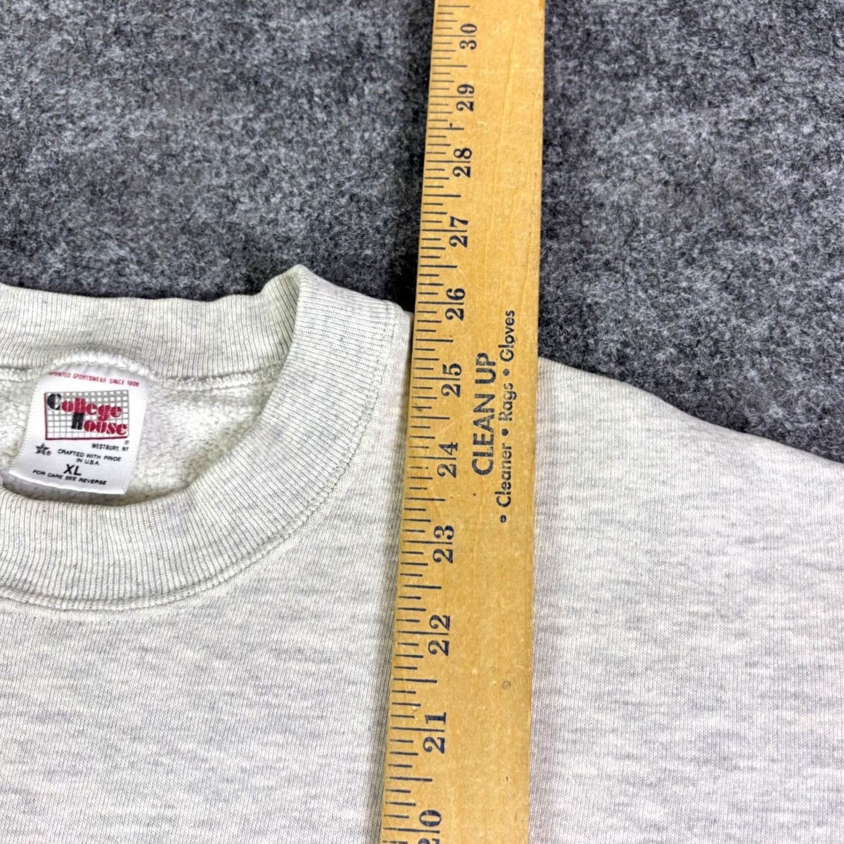 Vintage VINTAGE College House Sweatshirt Gray XL Mens Graphic Print 90s United States PullOver Crew Neck Buckle Sleeve Long Size US XL / EU 56 / 4 - 3 Thumbnail