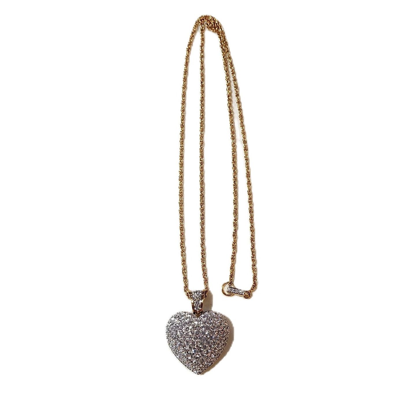 Swarovski Swarovski Crystal Puffy Pave Heart Rope Necklace Retired Size ONE SIZE - 2 Thumbnail