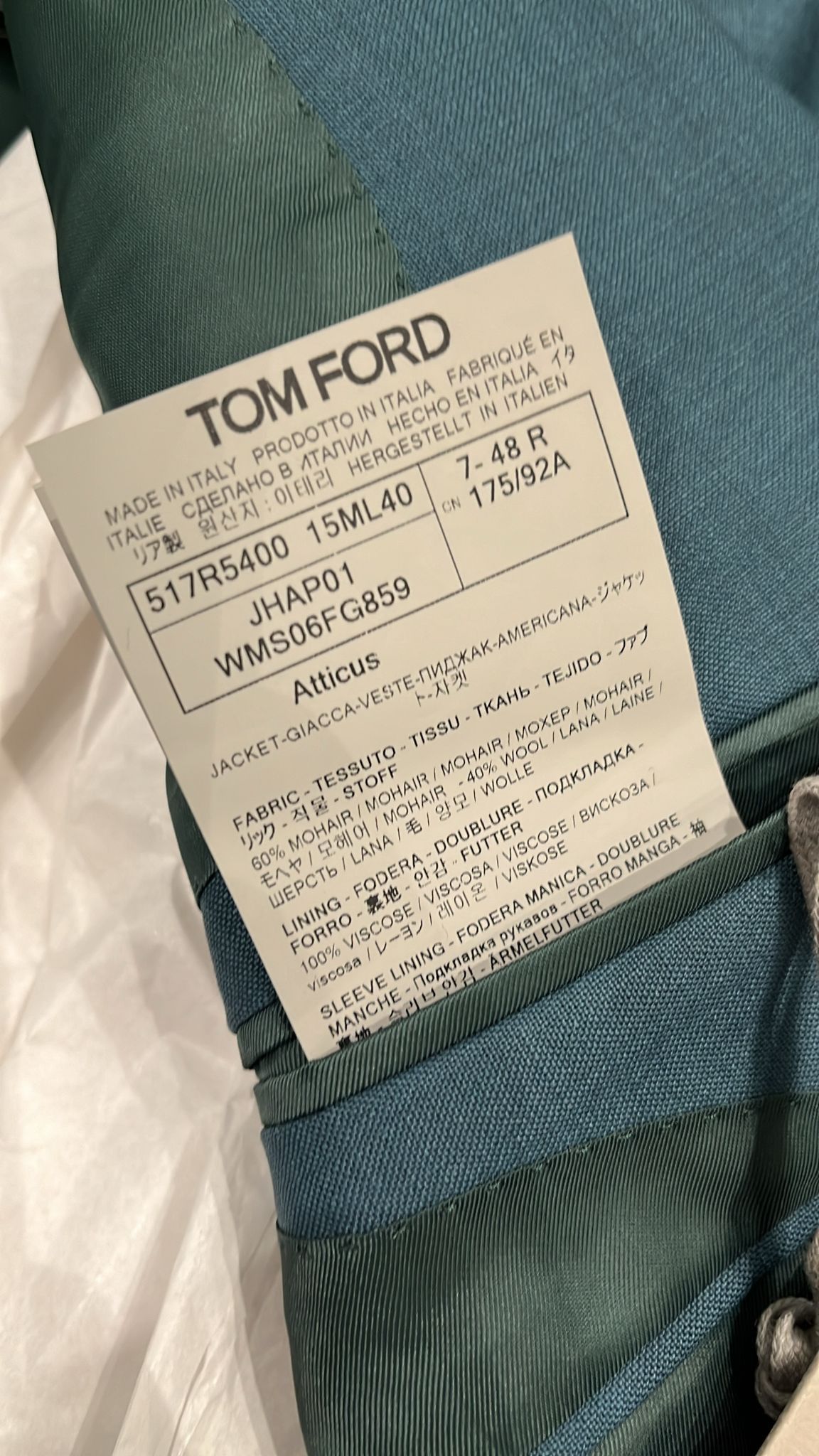 Tom Ford o1loc1c1124 JHAP01 Atticus Jacket in Grey Size US M / EU 48-50 / 2 - 3 Thumbnail