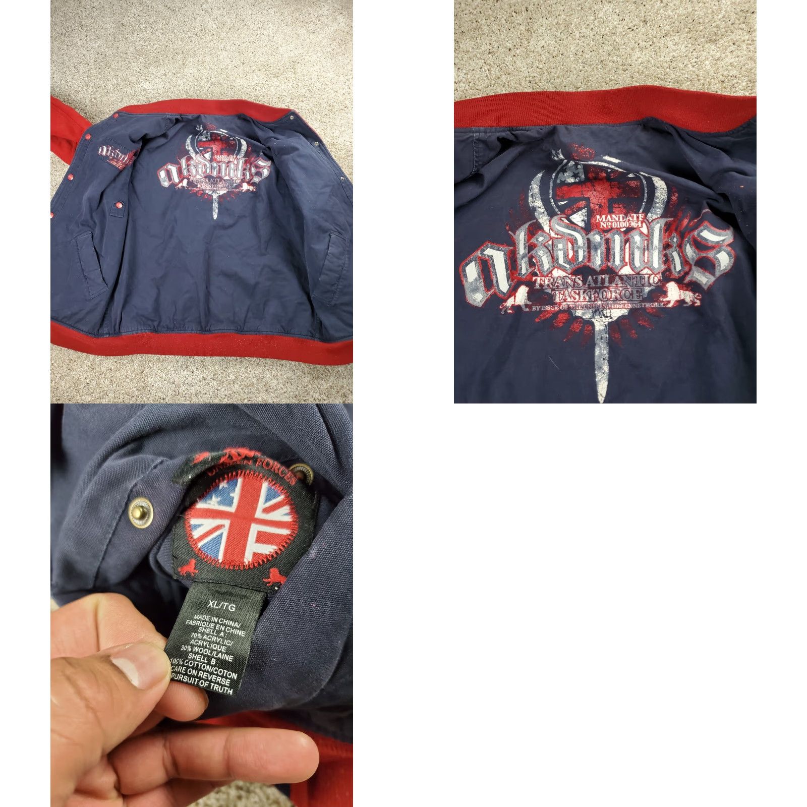Akademiks VINTAGE Akademiks Varsity Jacket XL Mens Red Snap Front Stitched Wool Blend Y2K Size US XL / EU 56 / 4 - 9 Thumbnail