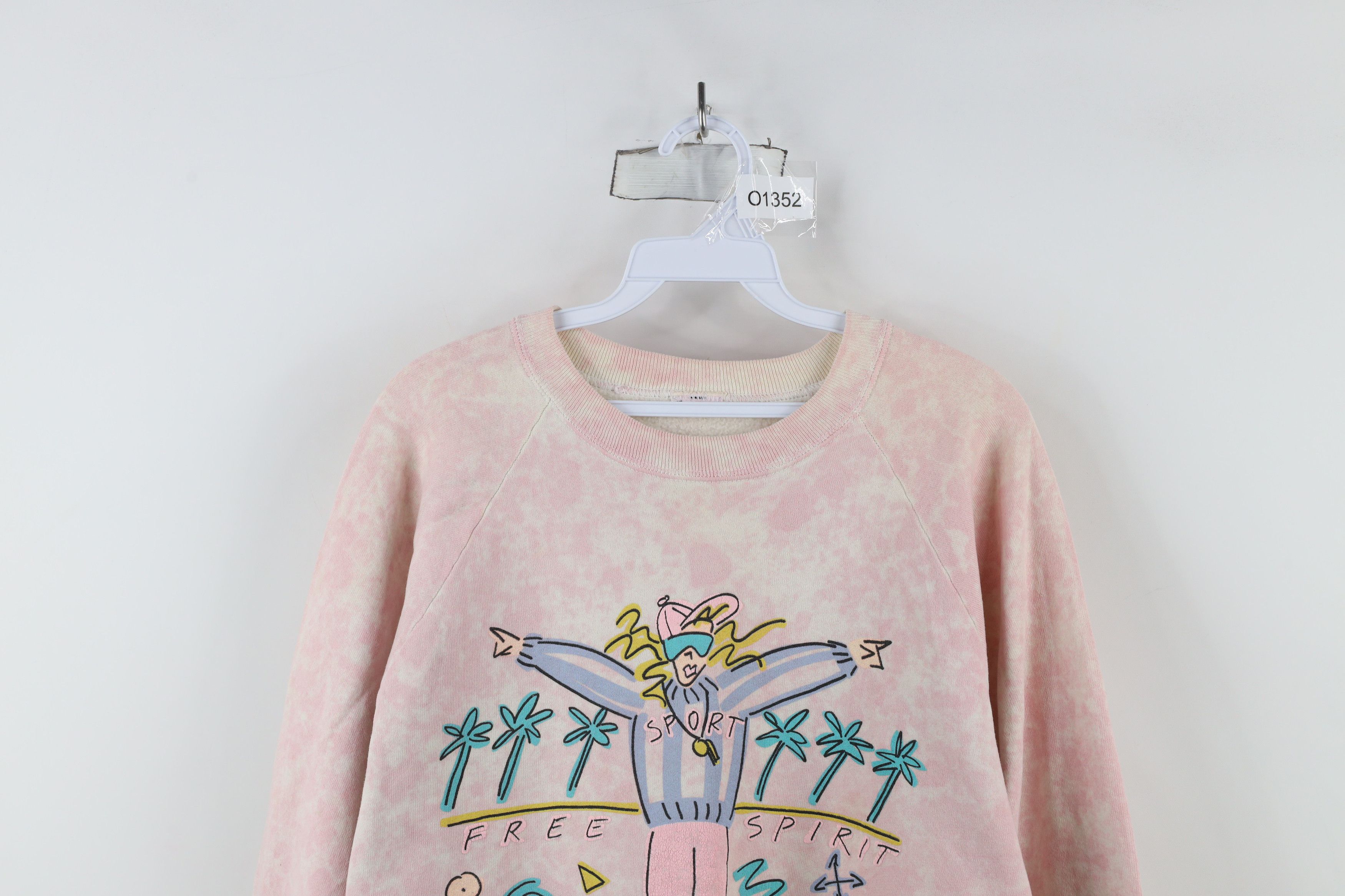 Vintage Vintage 90s Streetwear Pastel Acid Wash Crewneck Sweatshirt Size L / US 10 / IT 46 - 2 Thumbnail
