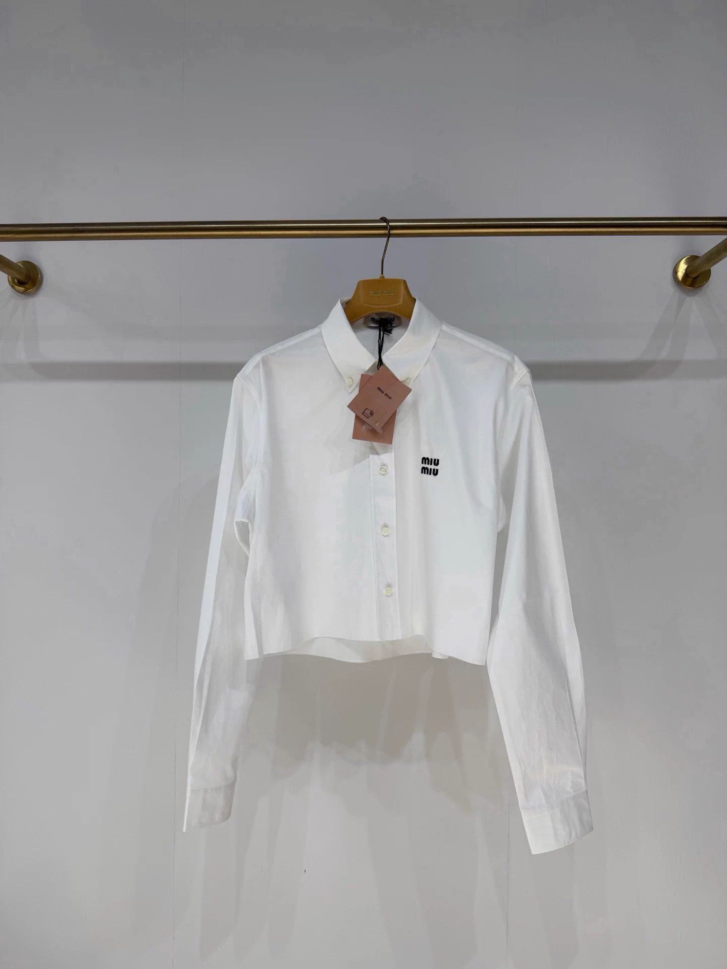 MIU MIU White Logo Shirt New w/ Tags 38