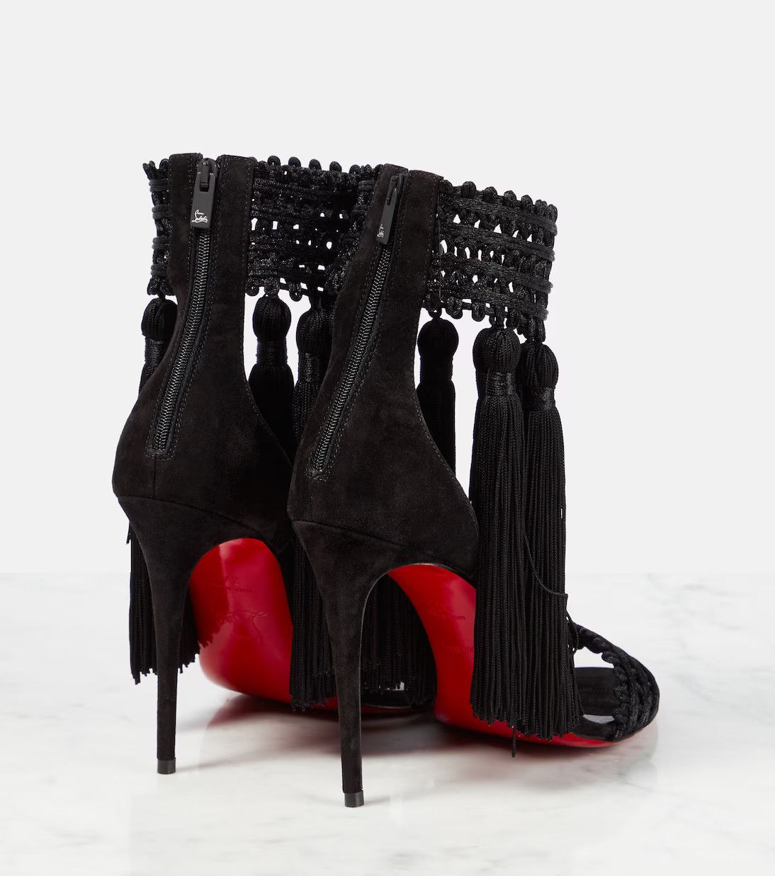 Christian Louboutin o1s1wg110924 Palma Heeled in Black Size US 8 / IT 38 - 2 Thumbnail