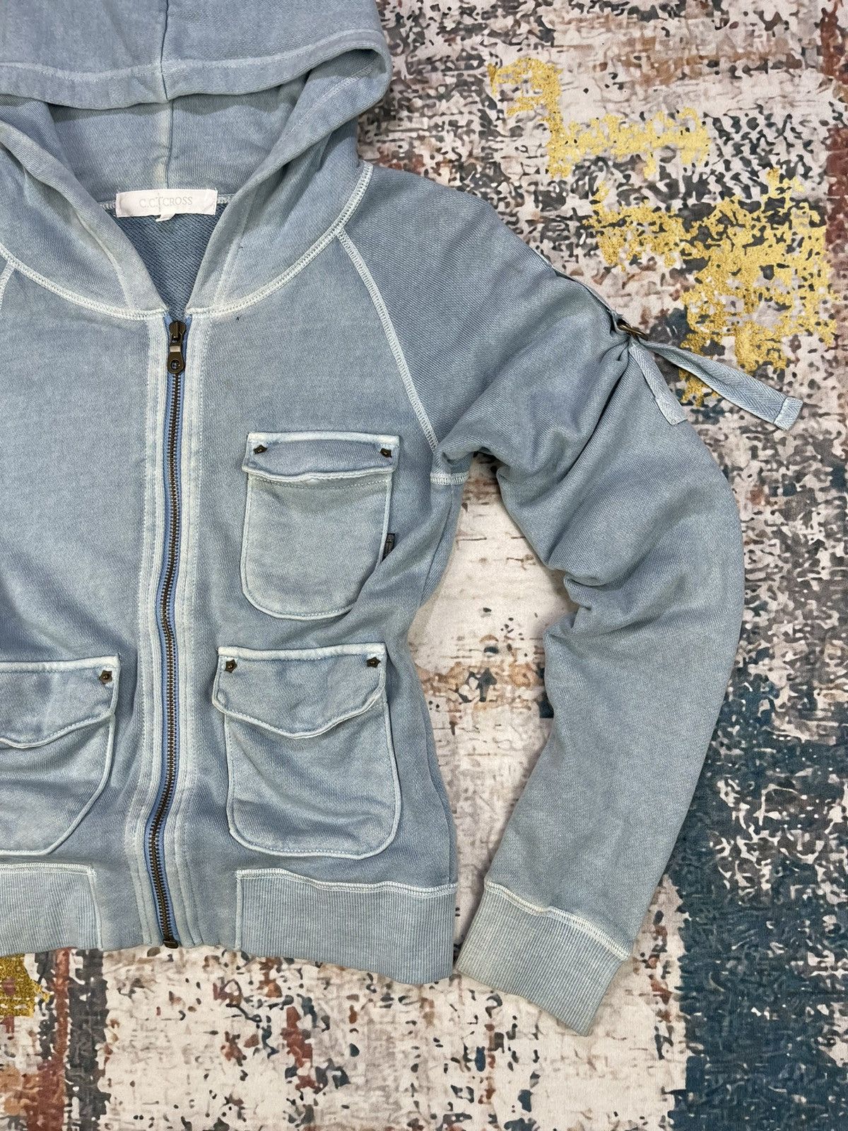 Le Grande Bleu (L.G.B.) C.C. ✝️ CROSS LGB Style Distressed Zipper Hoodies Size XS / US 0-2 / IT 36-38 - 2 Thumbnail