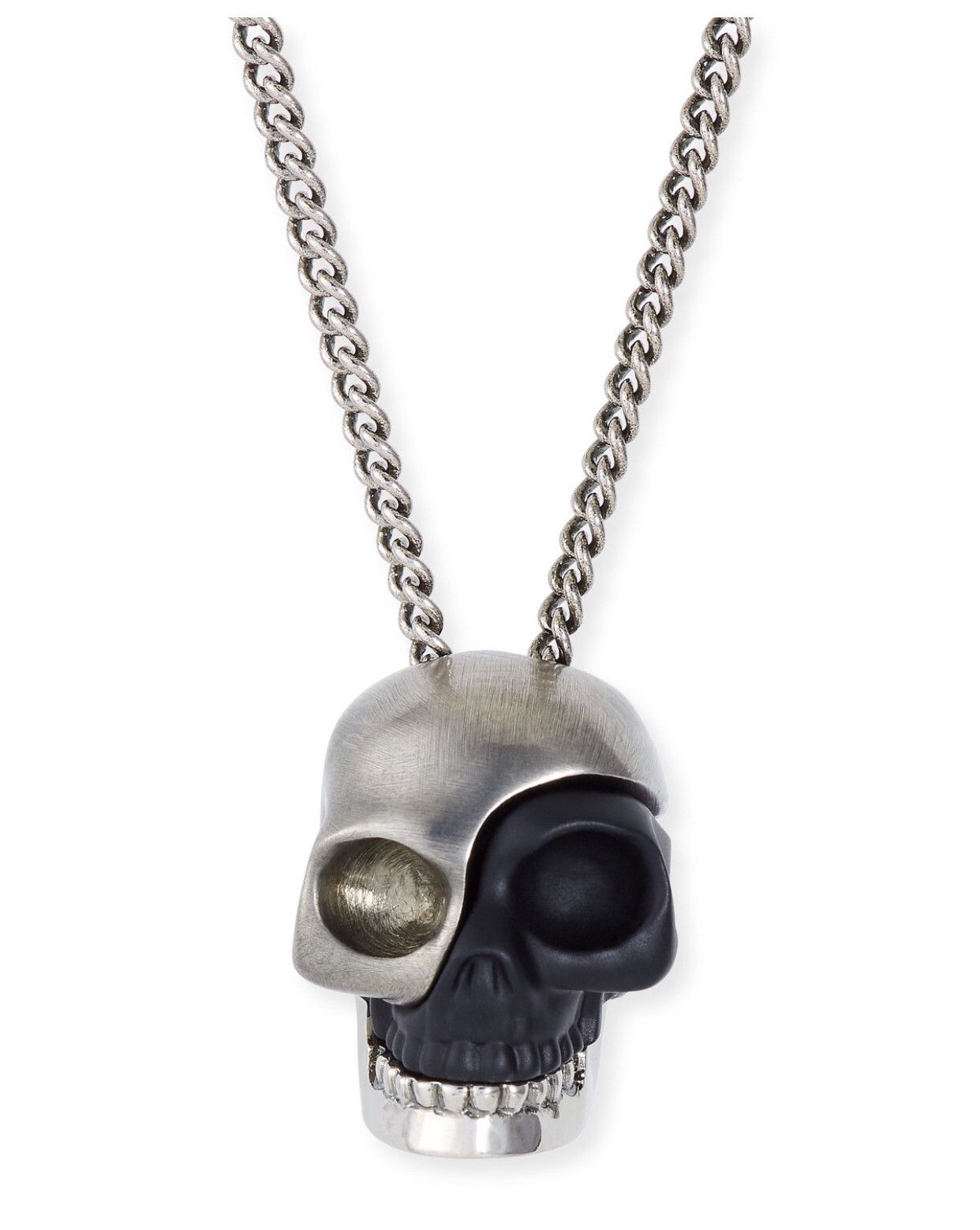 Alexander McQueen ALEXANDER MCQUEEN split skull silver tone pendant necklace Size ONE SIZE - 1 Thumbnail