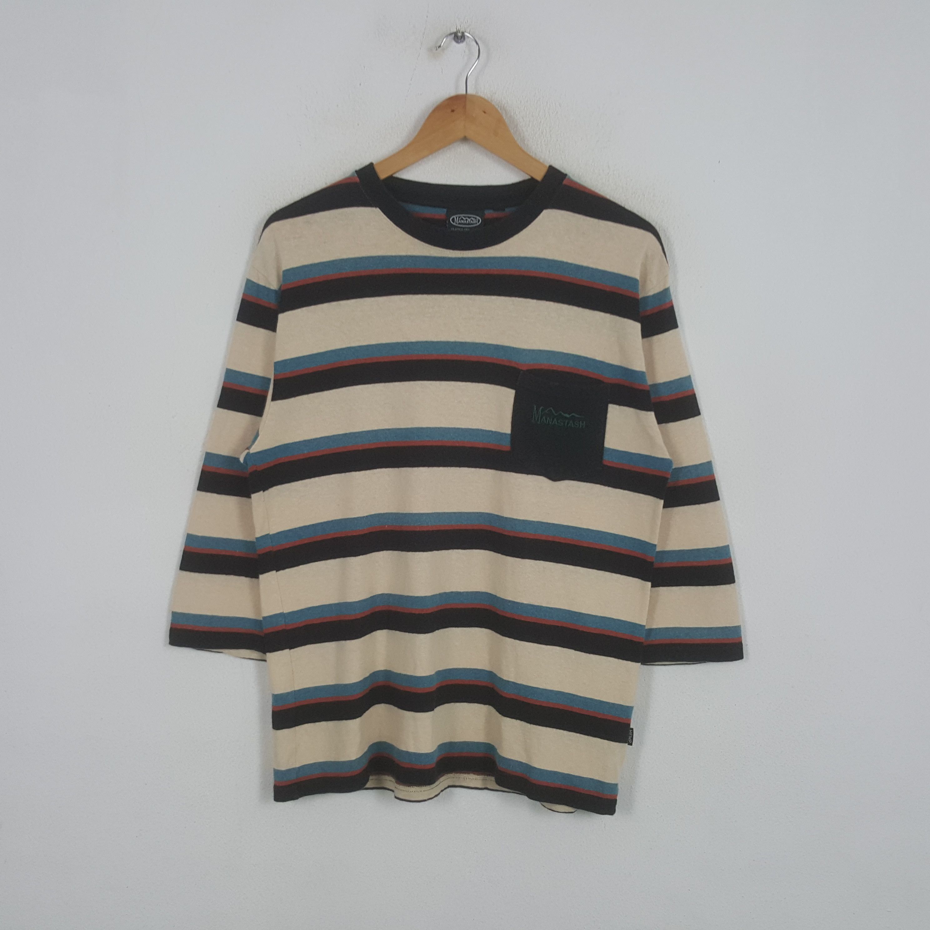 Manastash Vintage Manastash Outdoor Long Sleeve Stripes Tshirt Size US M / EU 48-50 / 2 - 1 Thumbnail