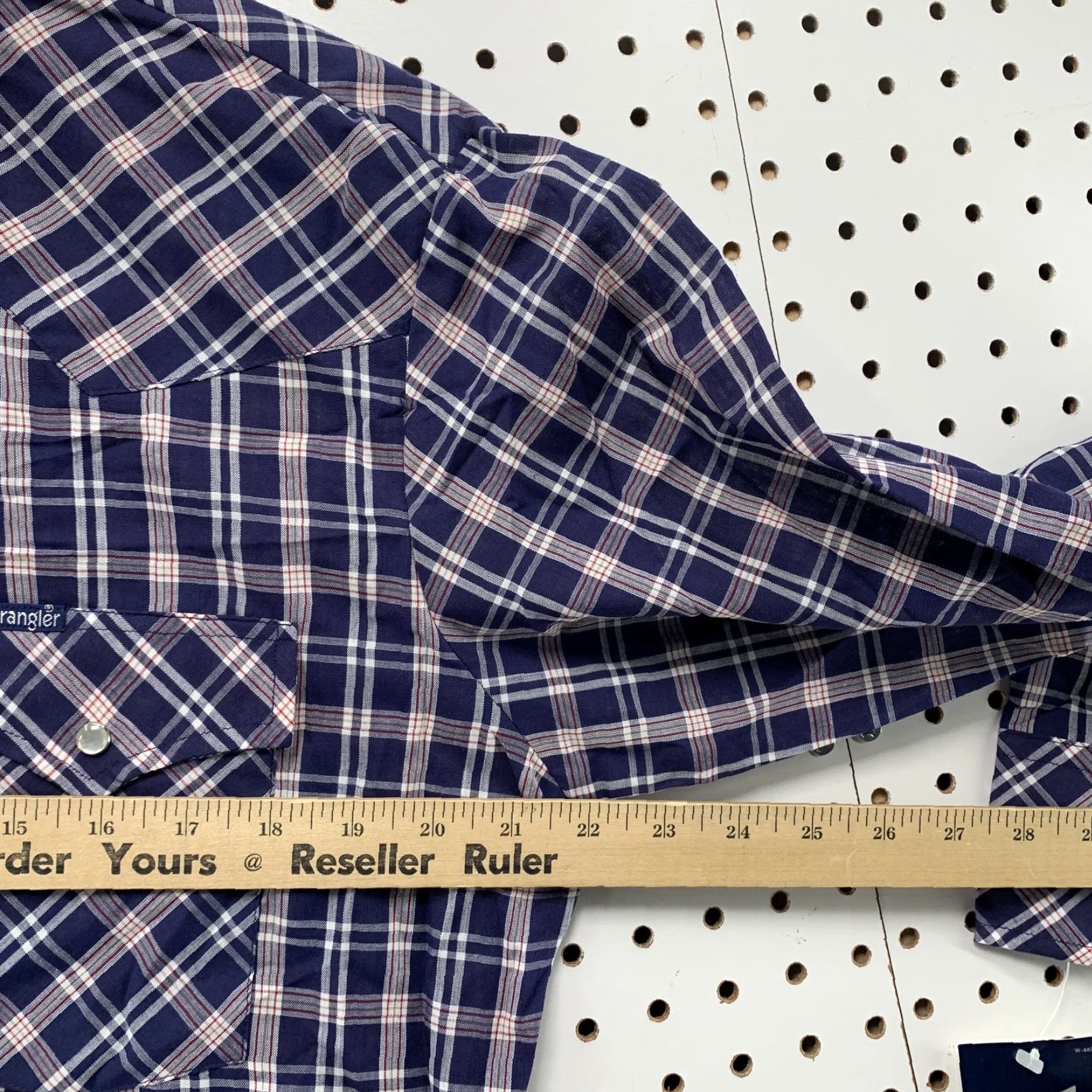 Wrangler WRANGLER Men's Large Blue Plaid Pearl Snap Western Shirt Short Sleeve NWT Size US L / EU 52-54 / 3 - 4 Thumbnail