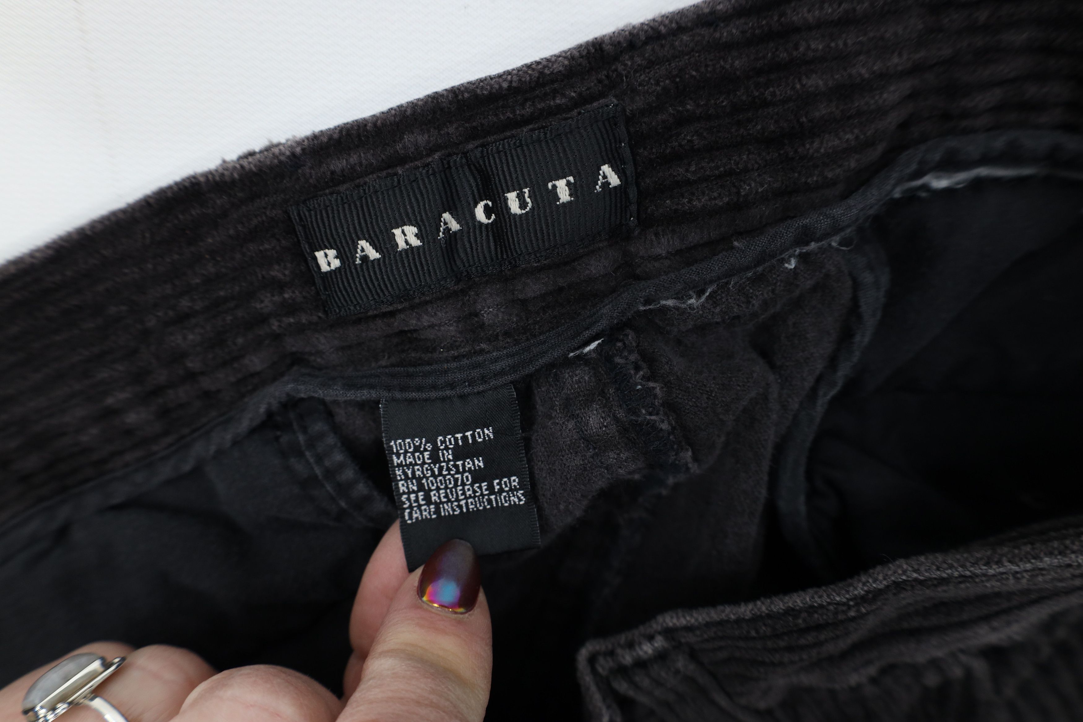 Vintage Vintage 90s Streetwear Wide Leg Corduroy Chino Pants Black Size US 34 / EU 50 - 9 Thumbnail