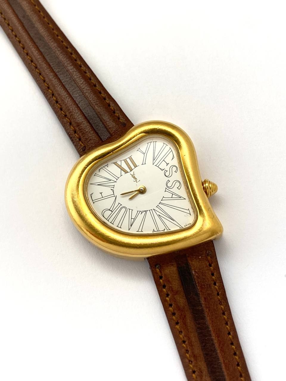 Yves Saint Laurent Saint Laurent YSL Logo Heart Dali Style Gold Wrist Watch Size ONE SIZE - 7 Thumbnail