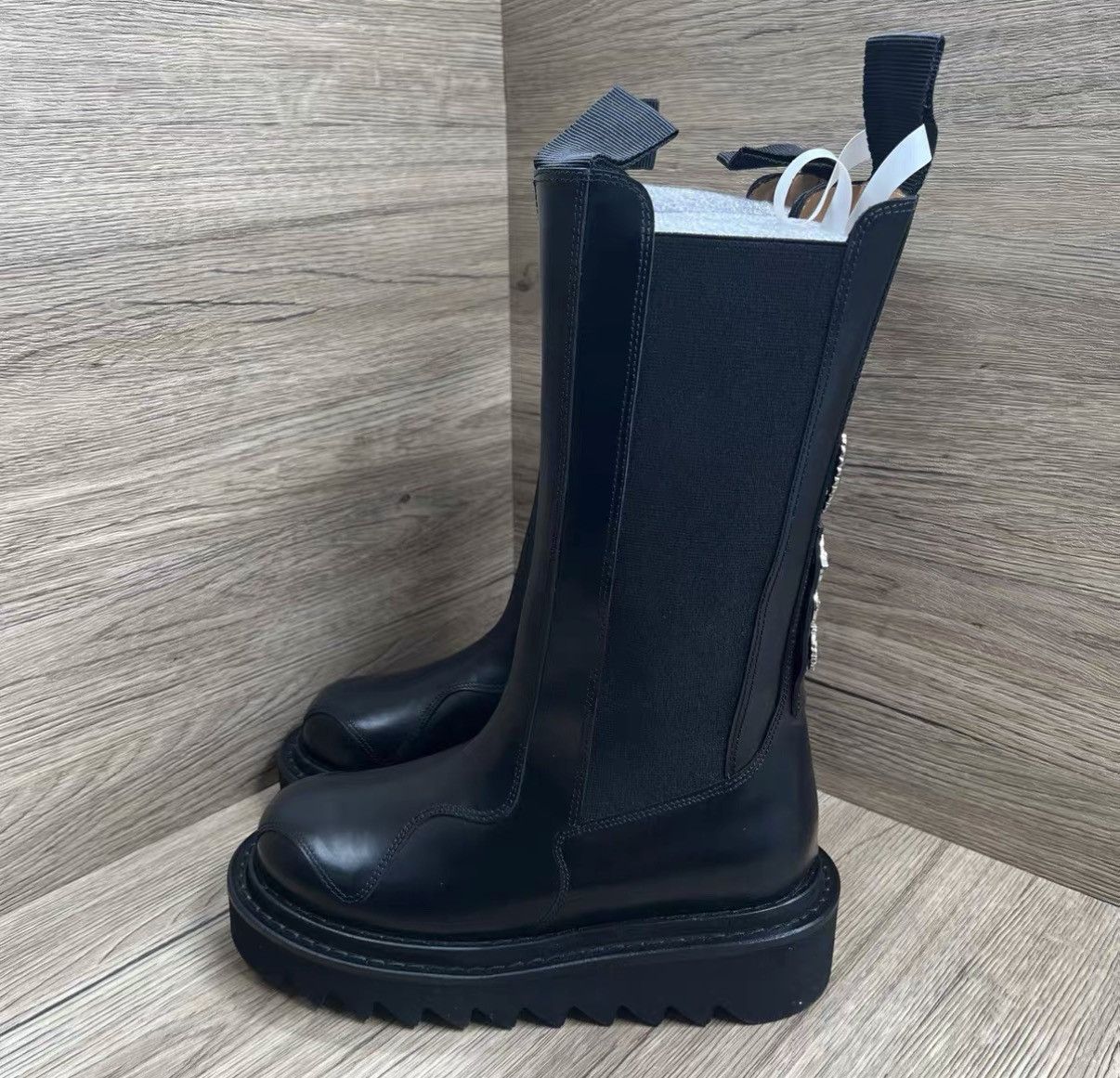 Toga Pulla Toga Pulla Black & Silver Platform Knee-High Boots J41 Size US 5 / IT 35 - 1 Thumbnail
