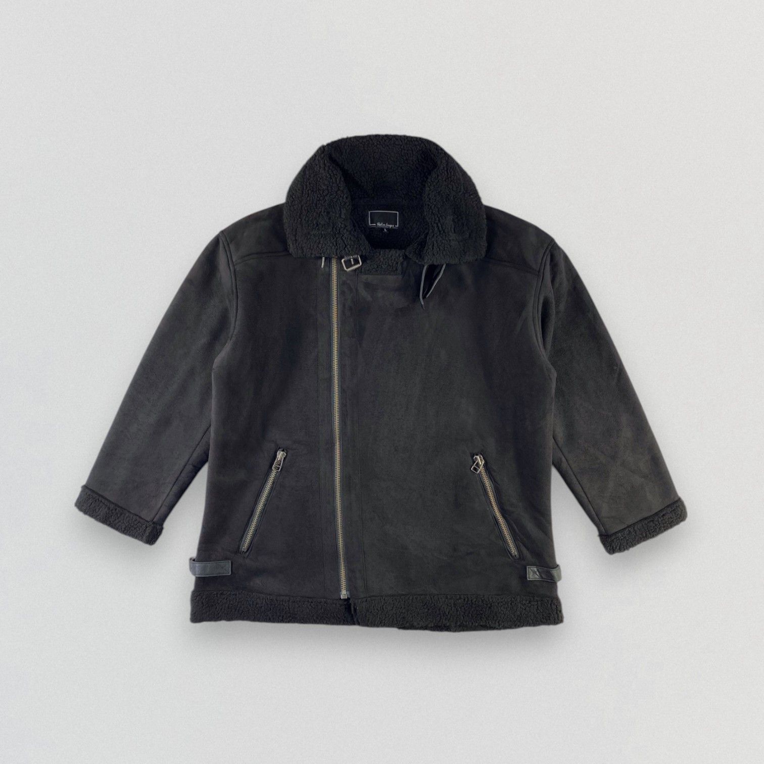 Japanese Brand Faux Suede Biker Zipper Jacket Size US L / EU 52-54 / 3 - 1 Thumbnail