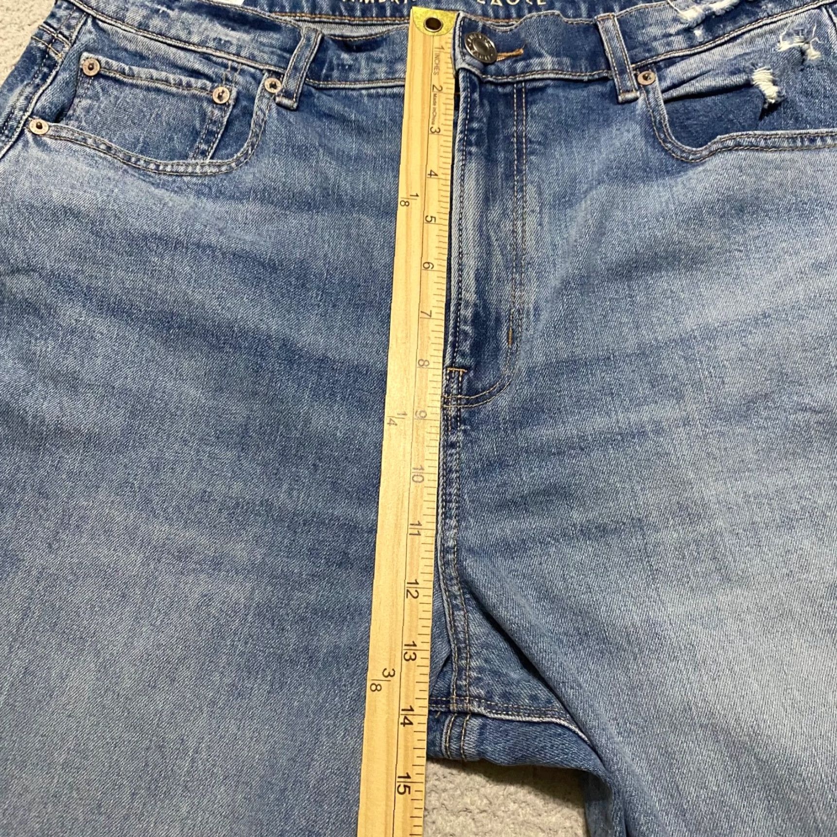 American Eagle Outfitters VINTAGE American Eagle Outfitters Jeans 14 Blue Distressed 90s Boyfriend High Rise 5-Pocket Womens Size 36" / US 14 / IT 50 - 7 Thumbnail