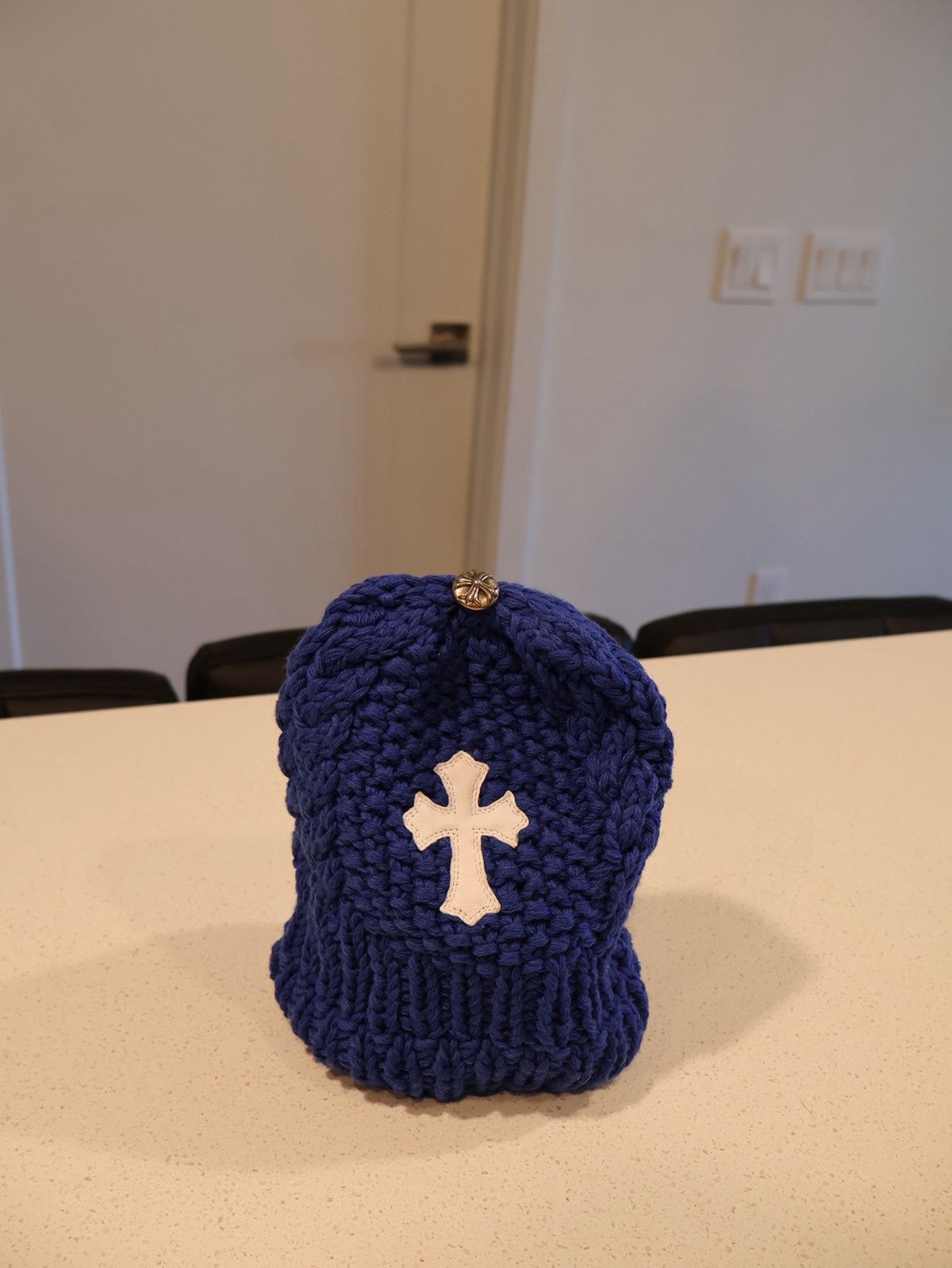 Chrome Hearts Chrome Hearts Knit Patch Blue Beanie Size ONE SIZE - 3 Thumbnail