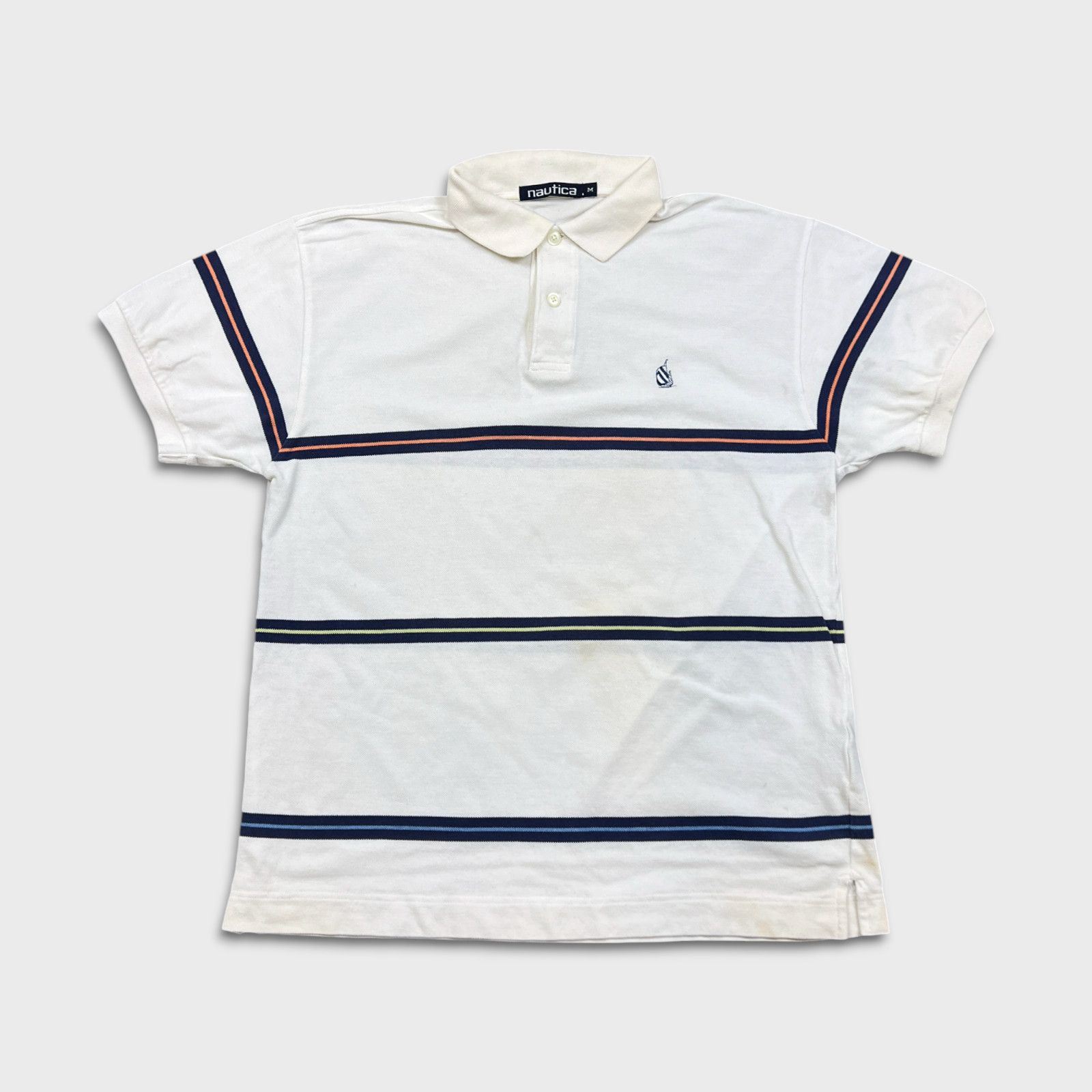Nautica × Vintage VTG 90s Nautica Polo Shirt Medium Pony Stripe Short Sleeve Size US M / EU 48-50 / 2 - 1 Thumbnail