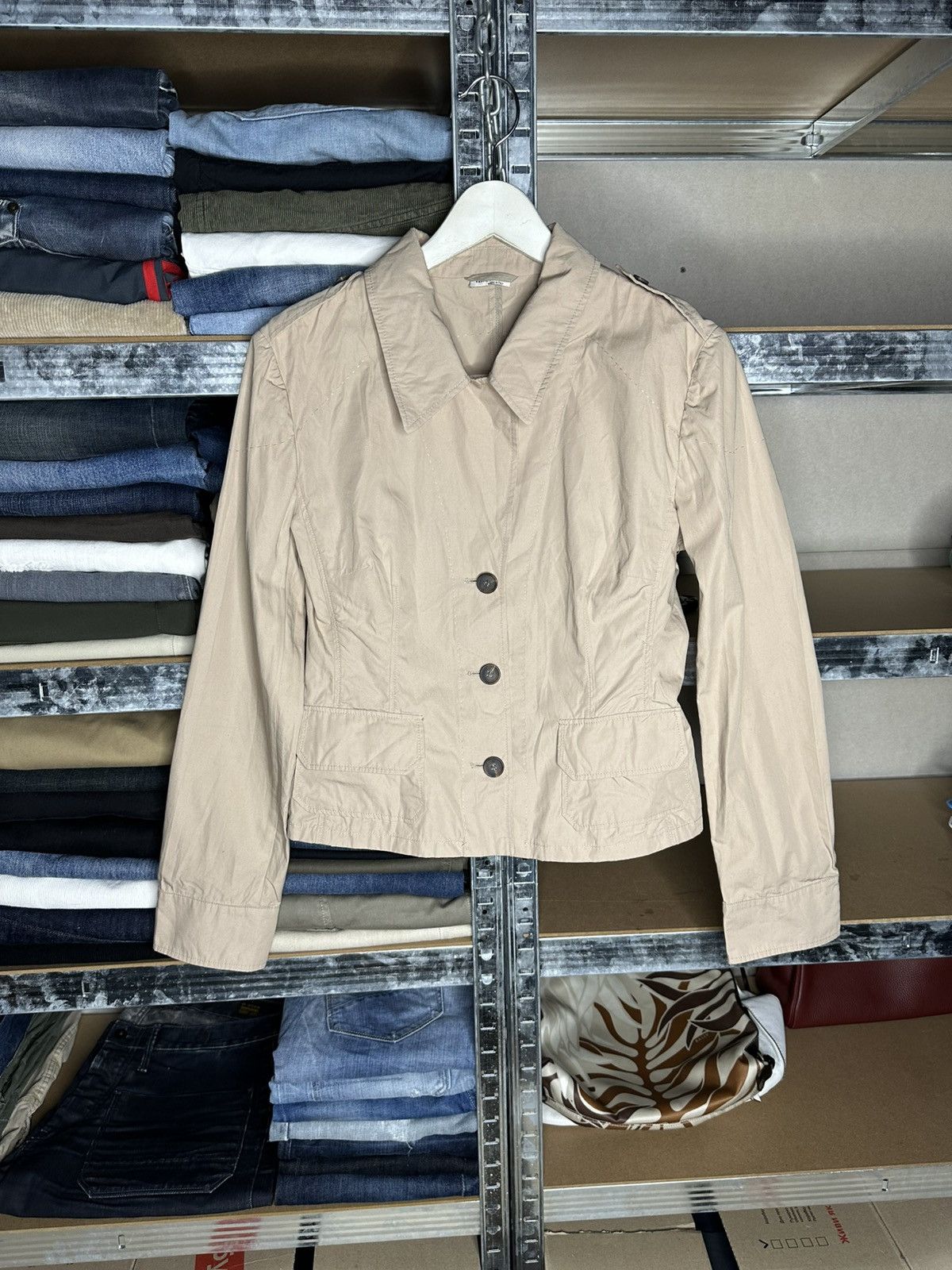 Marni Miu Miu Sand Cropped Cotton Jacket Blazer Womens Size 46 Size L / US 10 / IT 46 - 2 Thumbnail