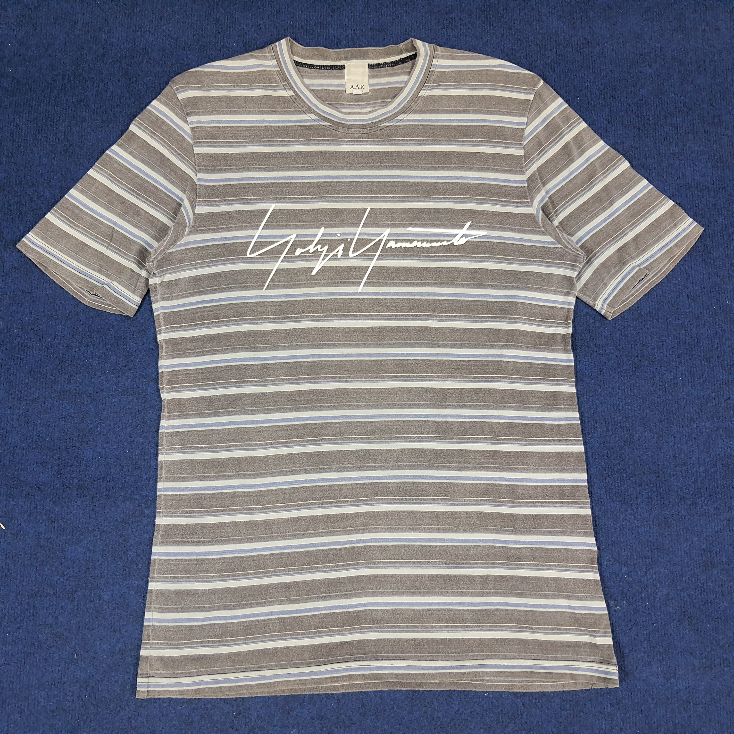 Japanese Brand × Vintage × Yohji Yamamoto Vintage A.A.R Yohji Yamamoto Striped Japanese Brand T-shirt Size US L / EU 52-54 / 3 - 1 Thumbnail