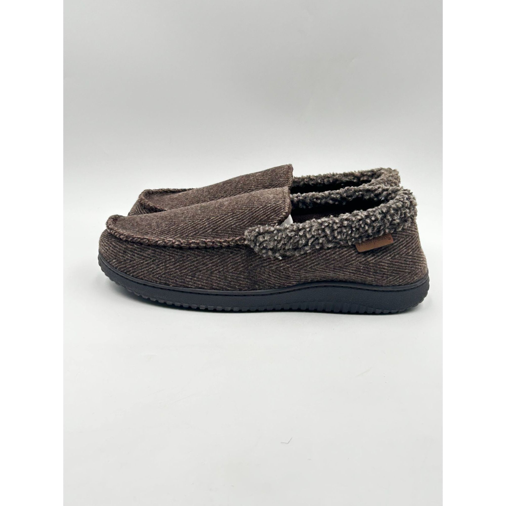 Other Dearfoams Mens Slippers M9-10 Brown Herringbone Memory Foam Size US 9 / EU 42 - 4 Thumbnail