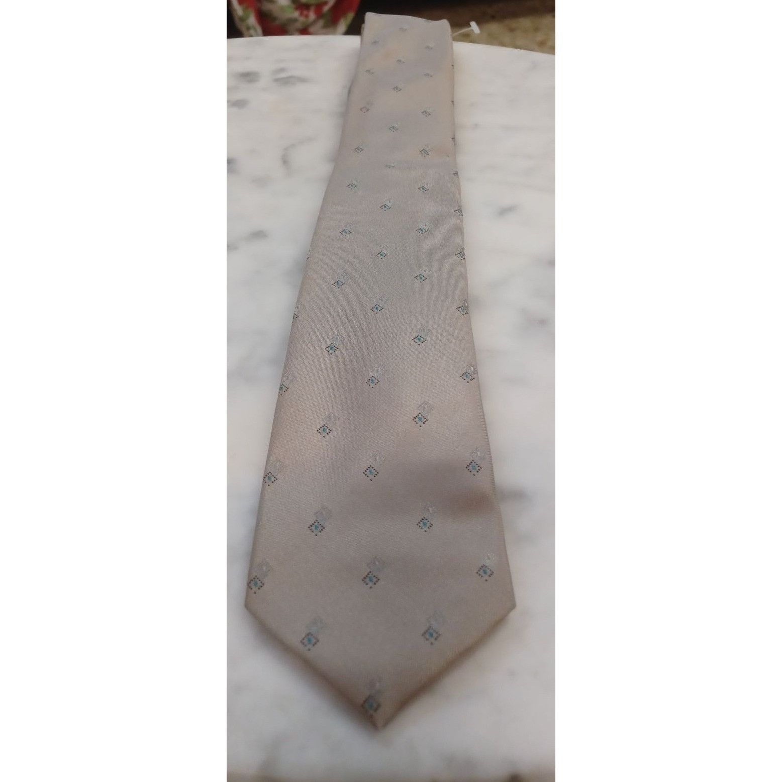 Principe Principe Men's Tie Tan with Little Diamond Shapes Size ONE SIZE - 1 Thumbnail