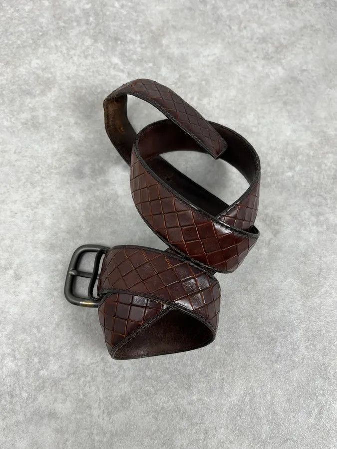 Bottega Veneta Bottega Veneta Brown Intrecciato Woven Leather Belt Size ONE SIZE - 3 Thumbnail