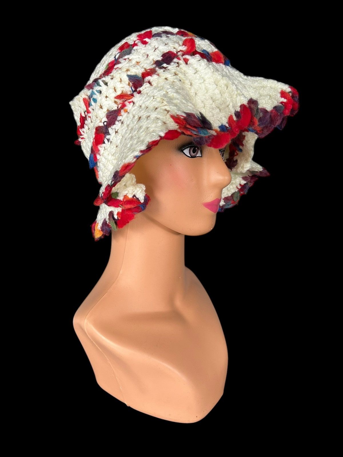 Japanese Brand × Kapital × Vintage Crochet Knitted Handmade Bucket Hats Rare ☠️☠️ Size ONE SIZE - 2 Thumbnail