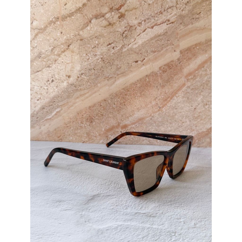 Saint Laurent Paris NEW Saint Laurent SL276 Mica Sunglasses in Havana Brown Size ONE SIZE - 3 Thumbnail