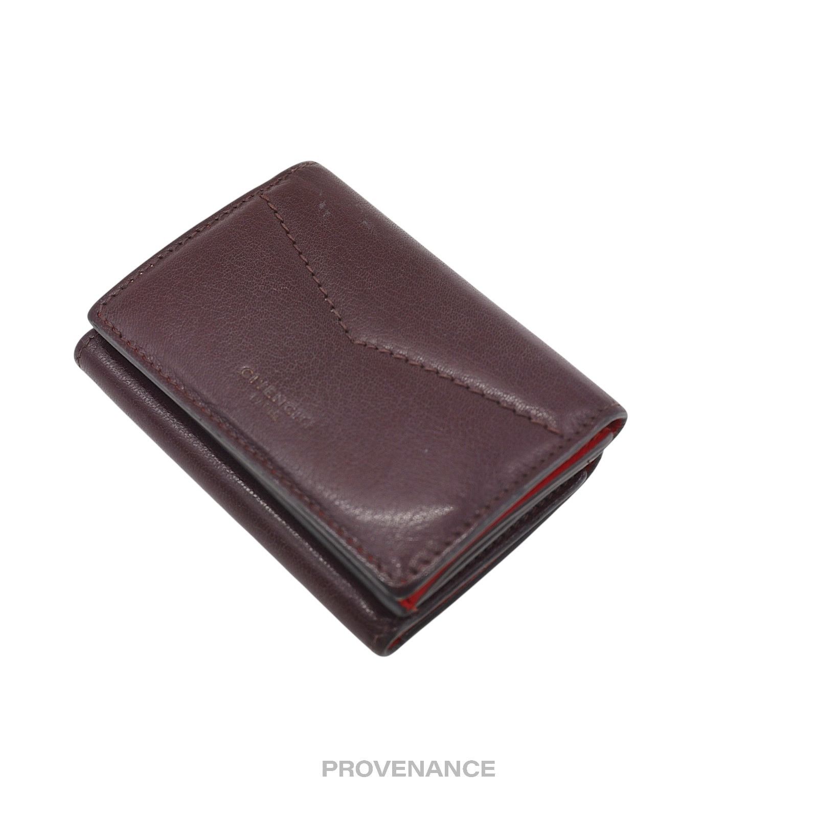 Givenchy 🔴 Givenchy Two Tone Trifold Wallet - Burgundy Red Leather Size ONE SIZE - 3 Thumbnail